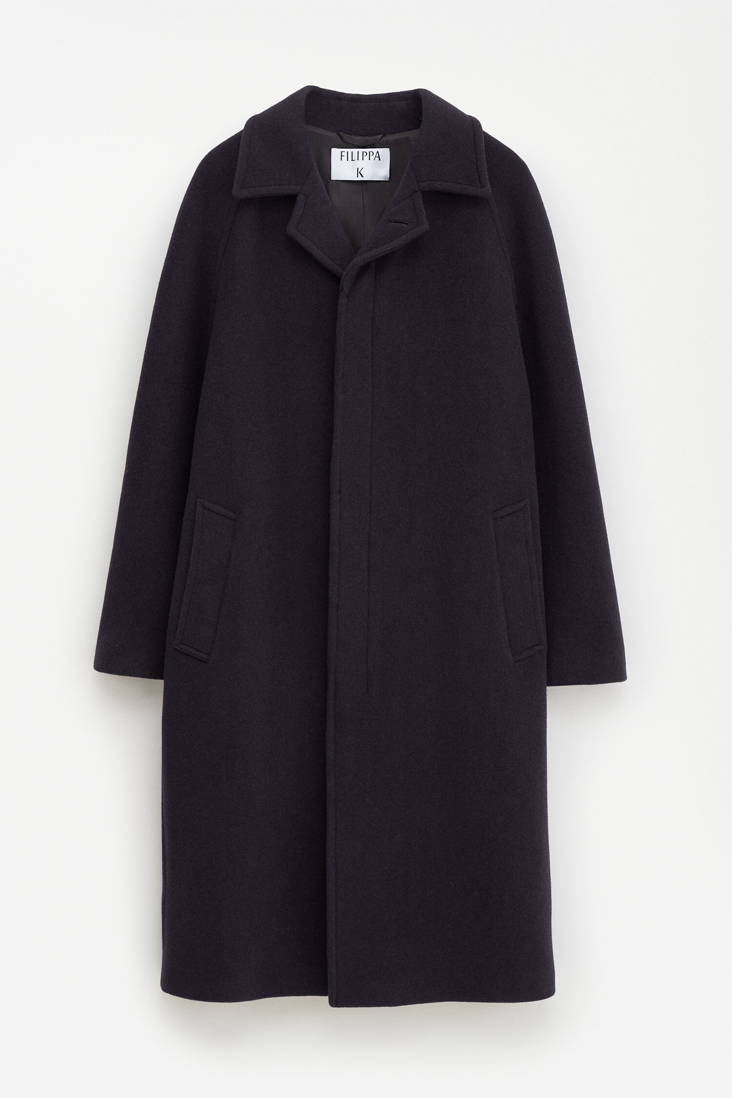 Black wool car coat top