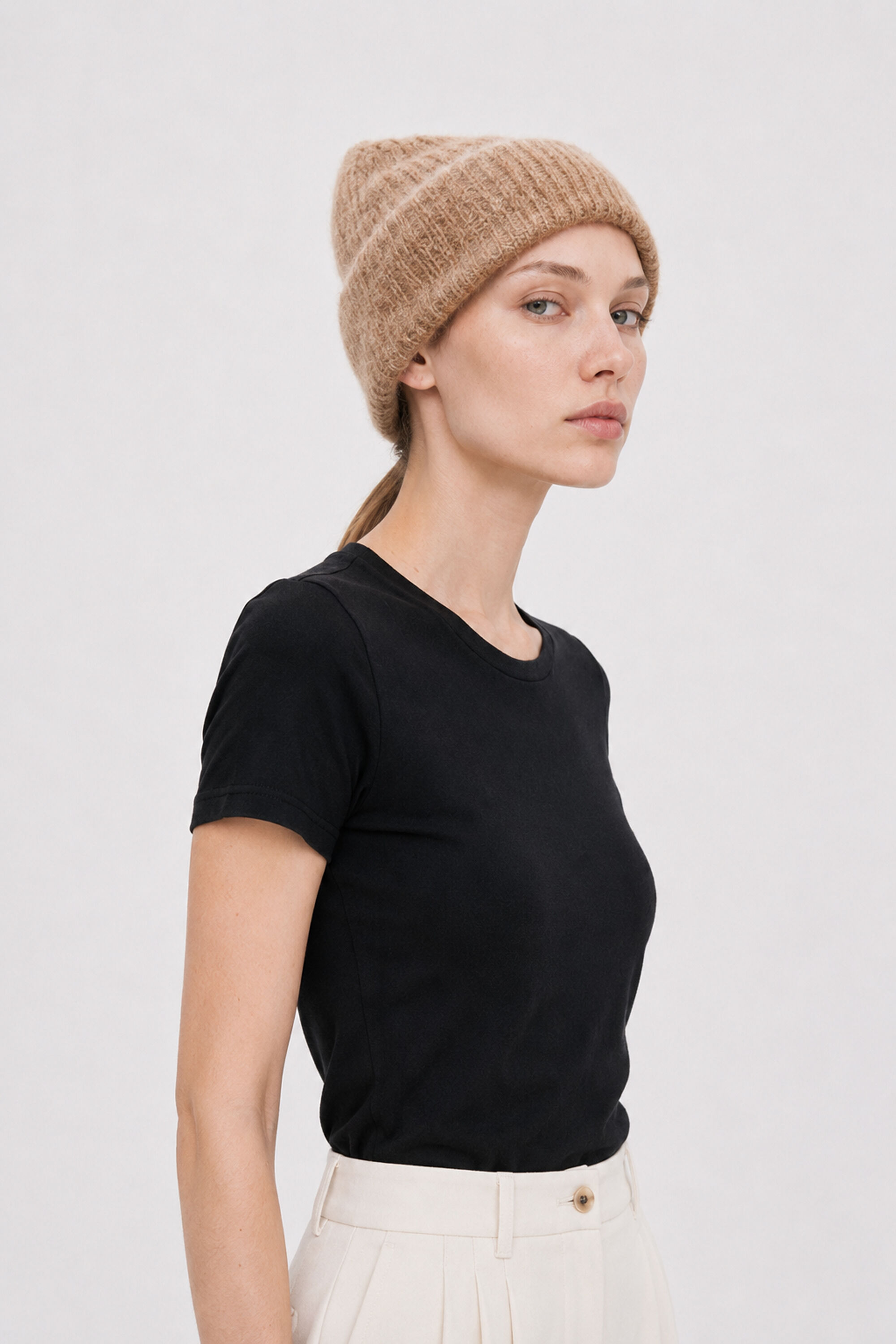 帽子 Maison Kinema Cotton mohair room knitcap Mohair Hat - Camel | FILIPPA K