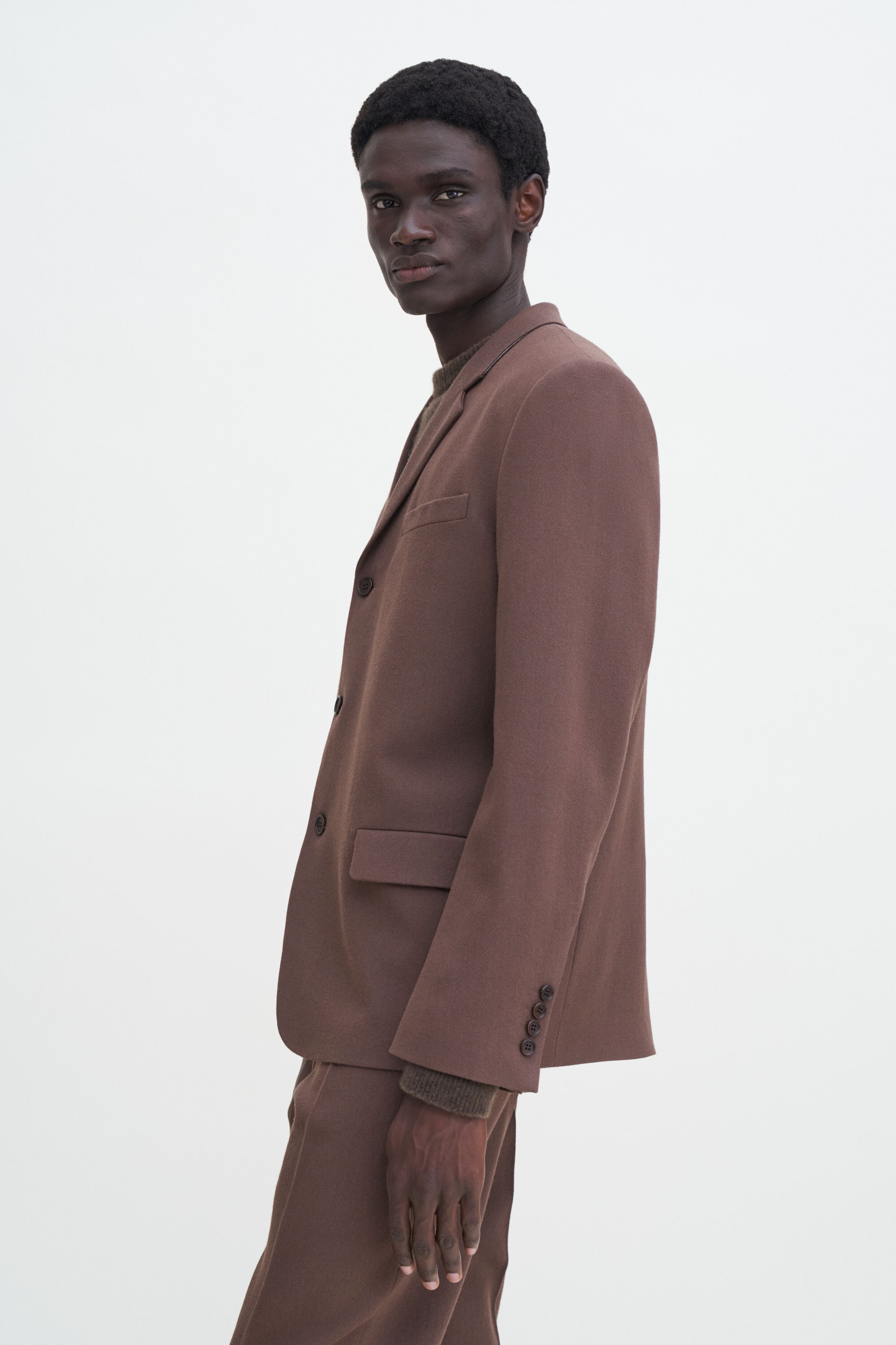 Single Breasted Wool Blazer - Dark Driftwood | Filippa K
