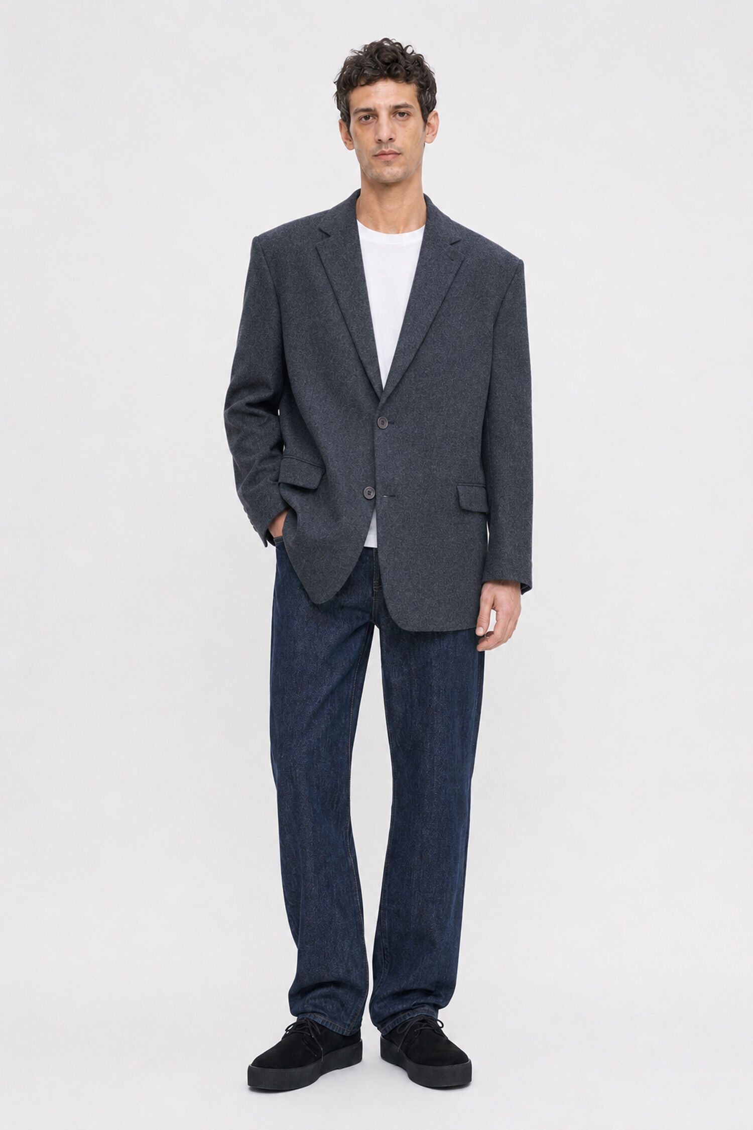 Oversized Brushed Wool Blazer