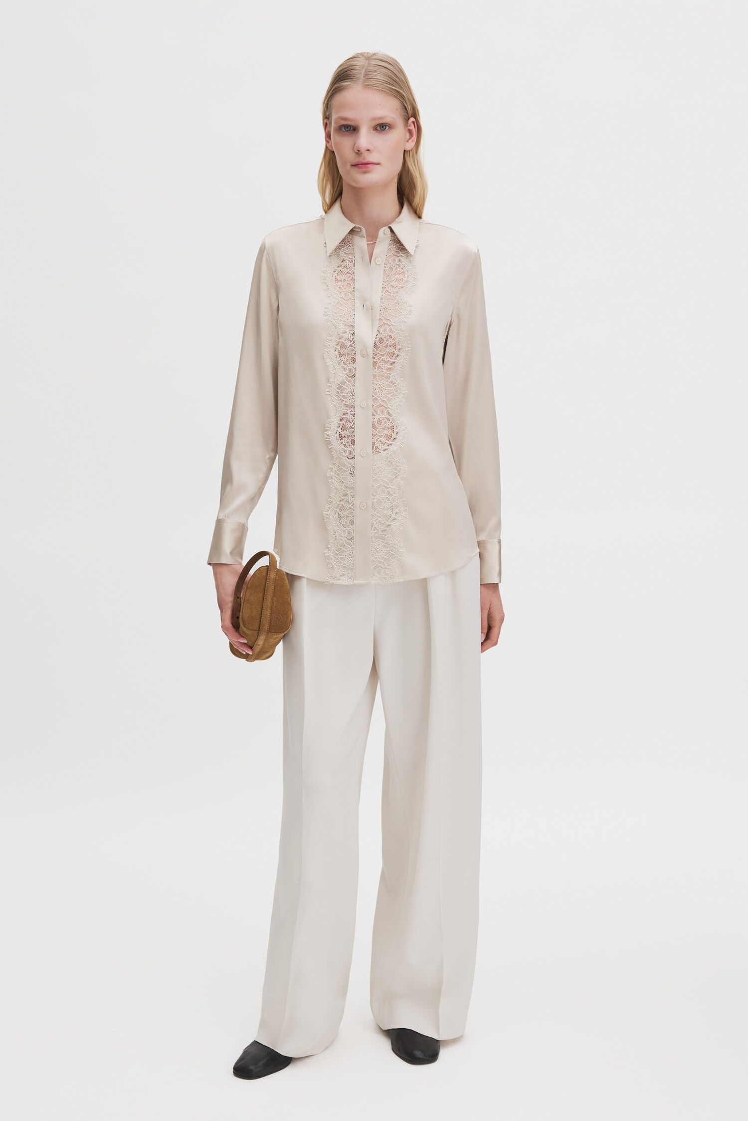 Vertical Lace Detail Shirt