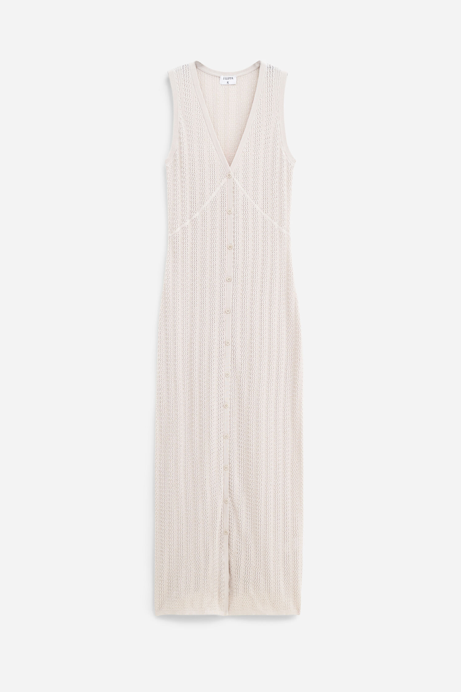 Buttoned Lace Knit Dress