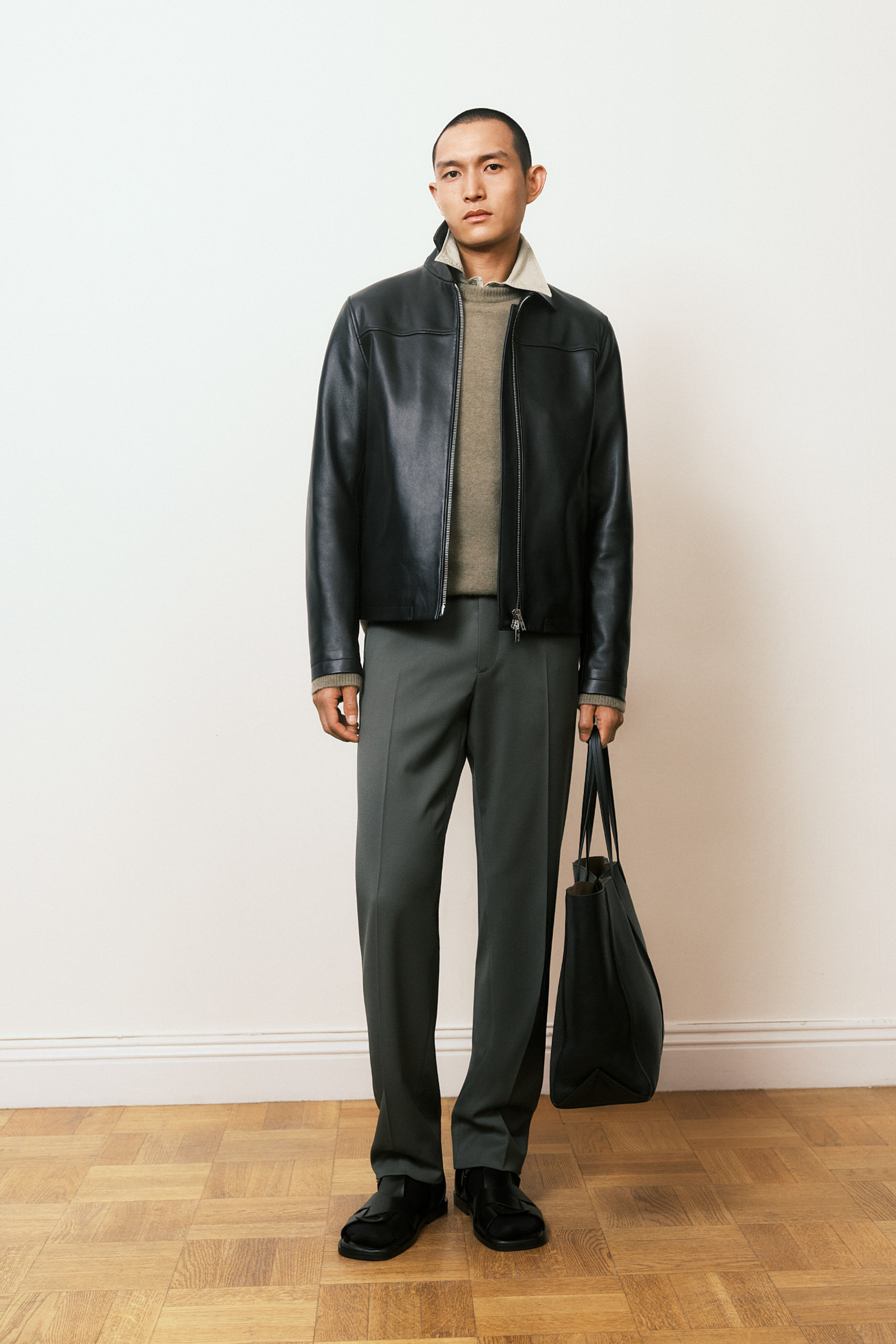 Leather Coach Jacket - Black | FILIPPA K