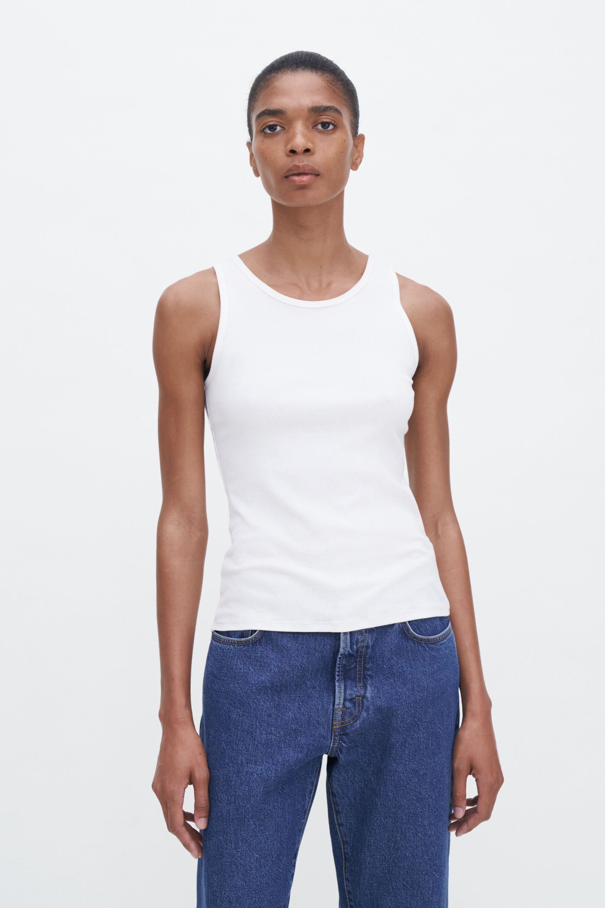 Fine Rib Tank - White | Filippa K