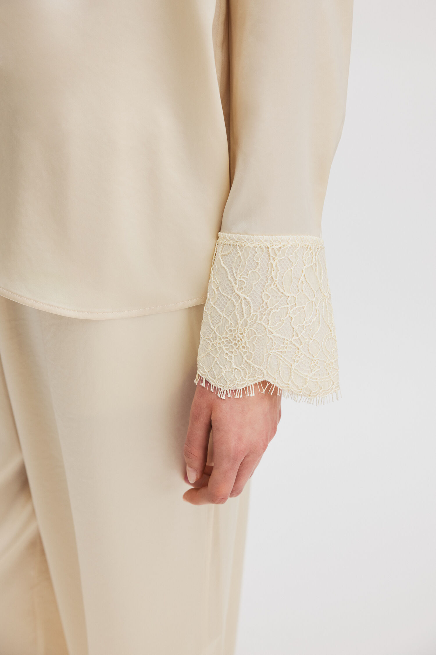 Lace Cuff Detail Blouse