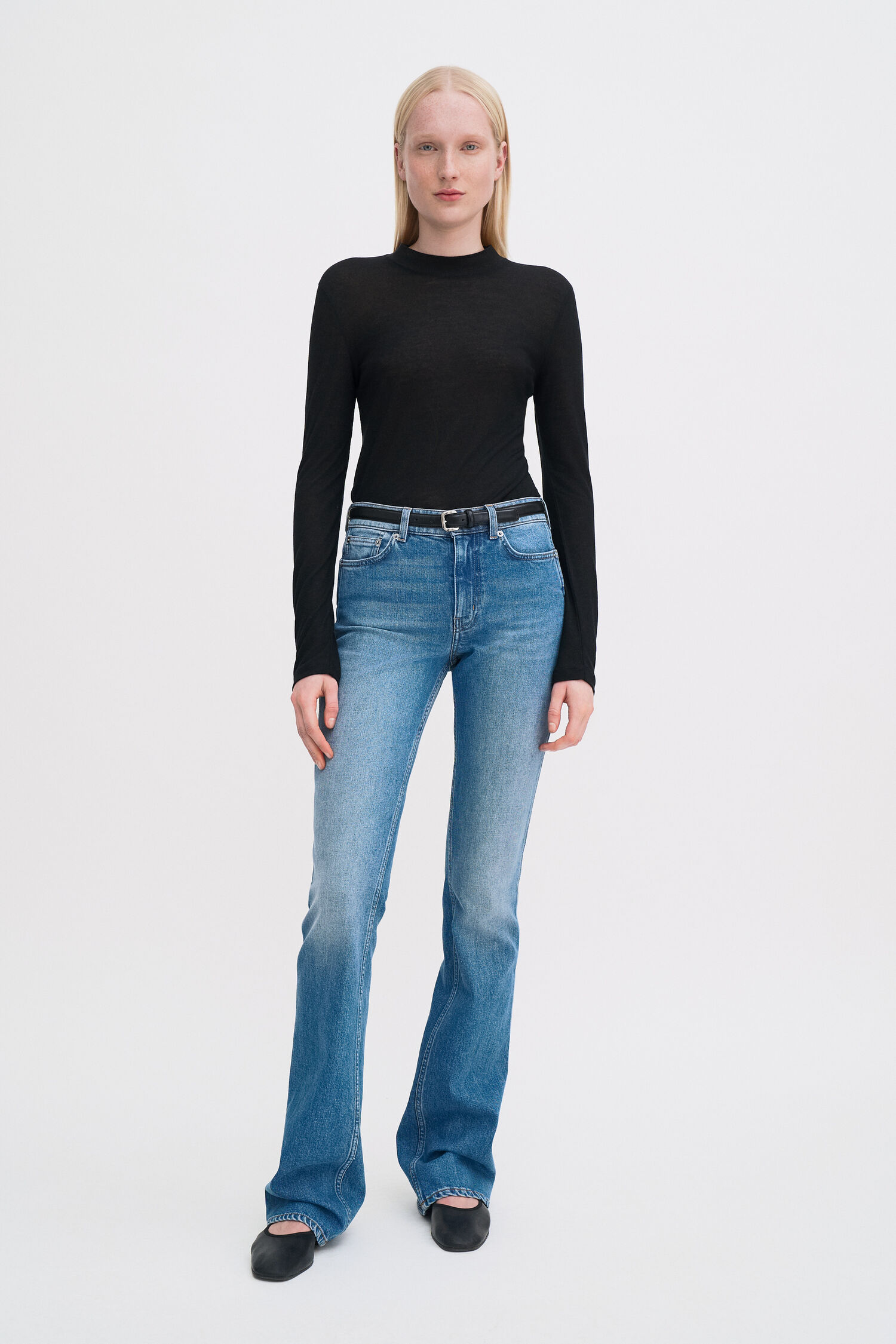 Lyocell Cashmere Mock Neck Top