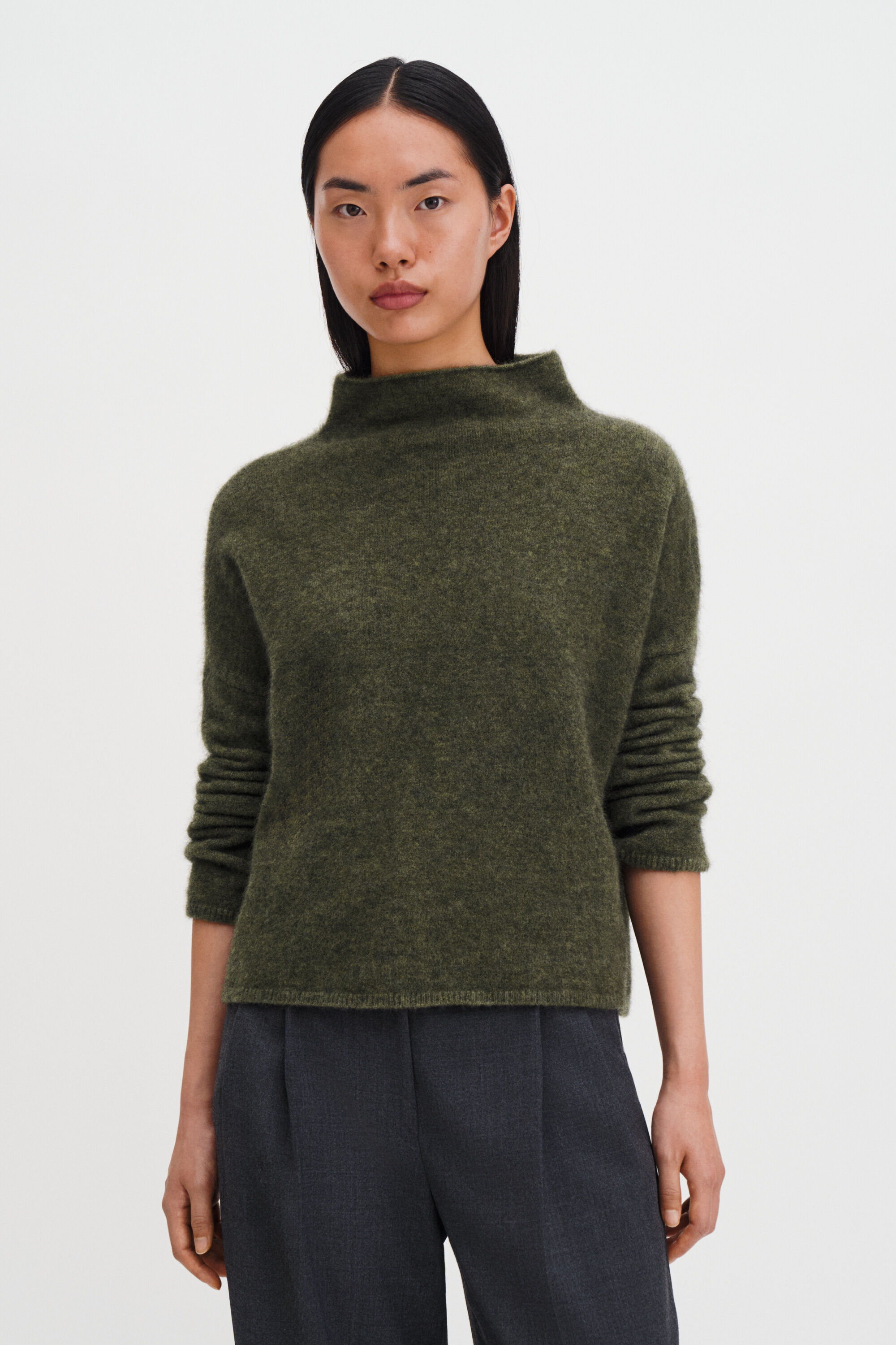 Mika Yak Funnelneck Sweater - Laurel Green | FILIPPA K