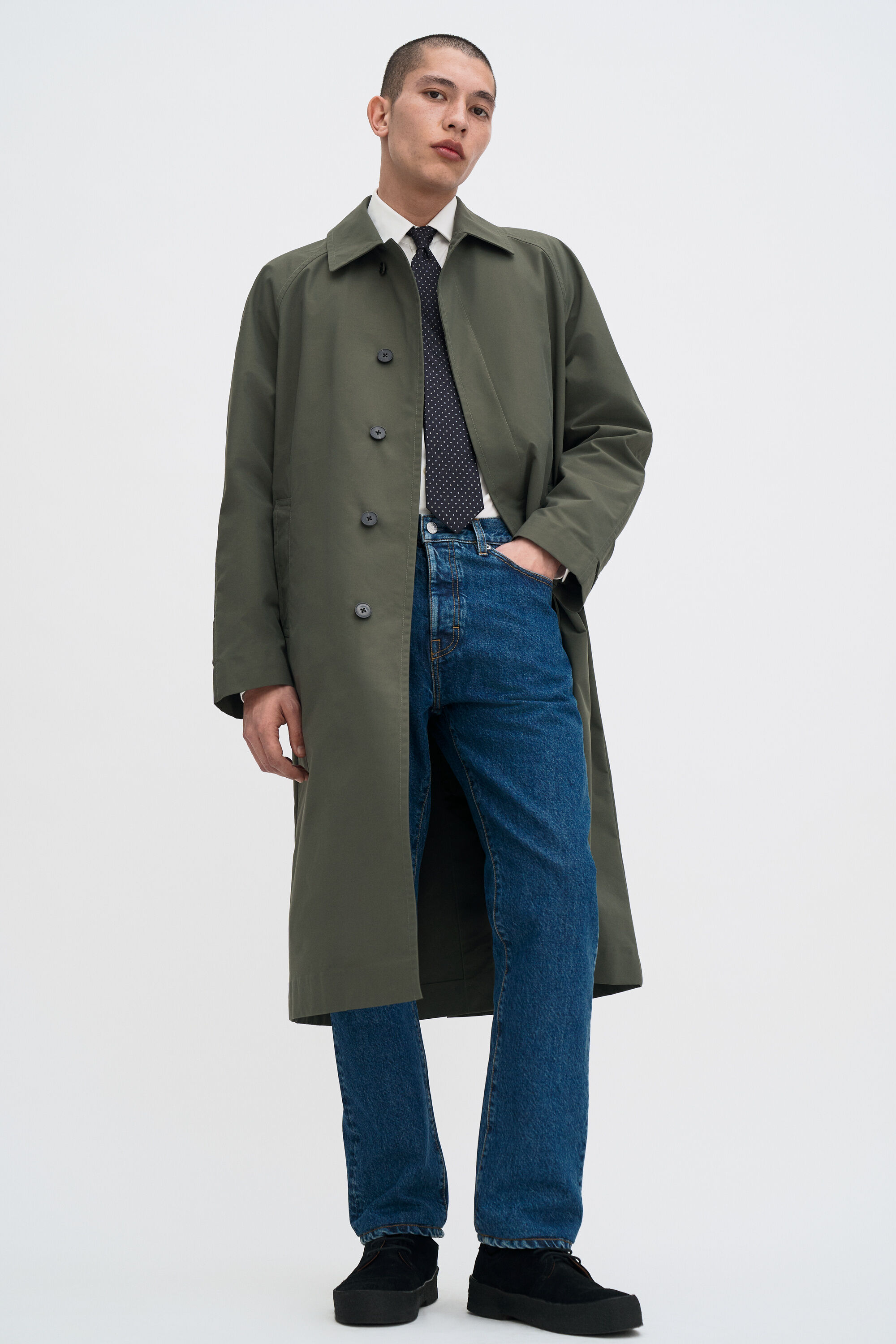 Clive Car Coat - Faded Green Grey | FILIPPA K