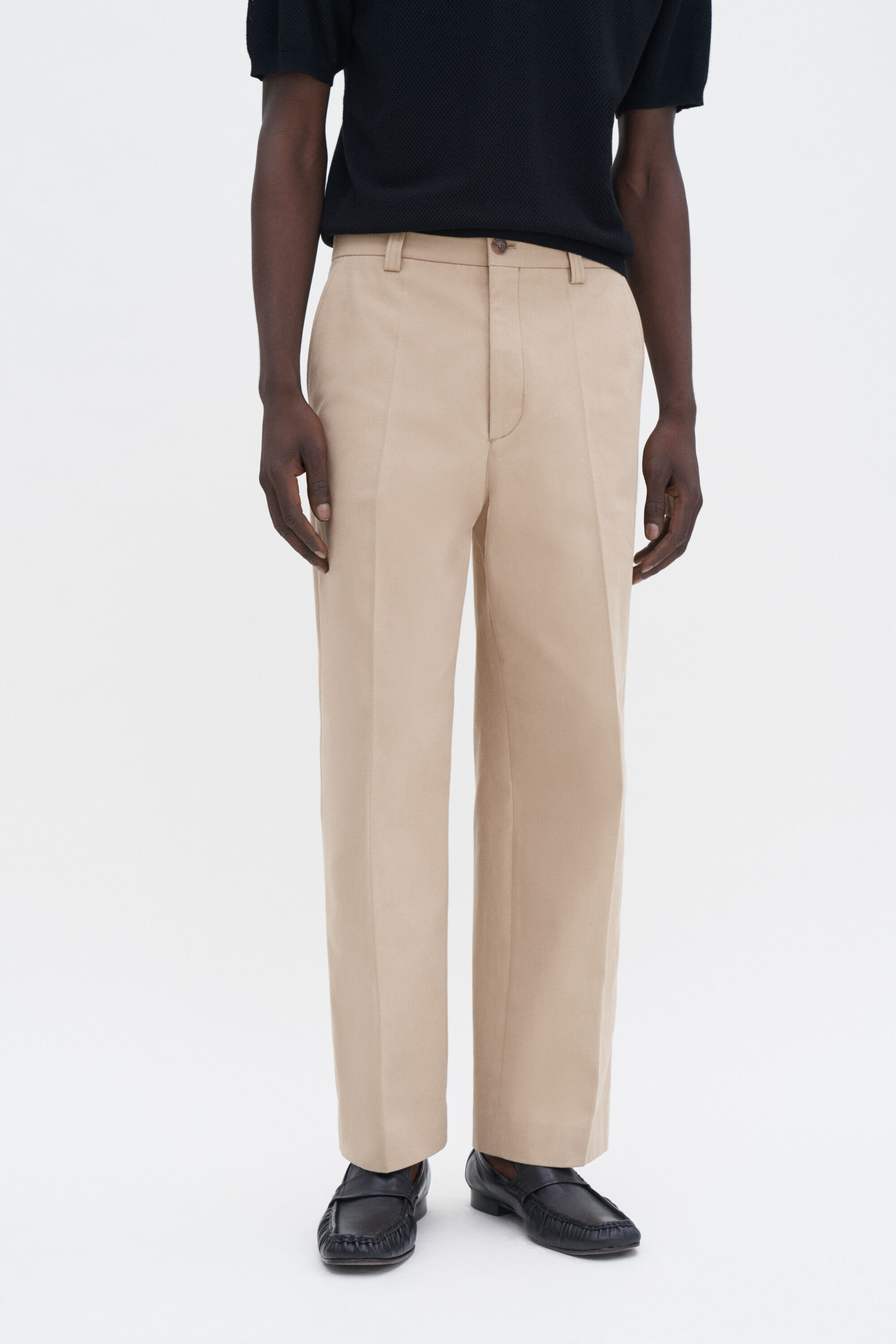 Oversized Cropped Work Trouser - Canvas Beige | FILIPPA K