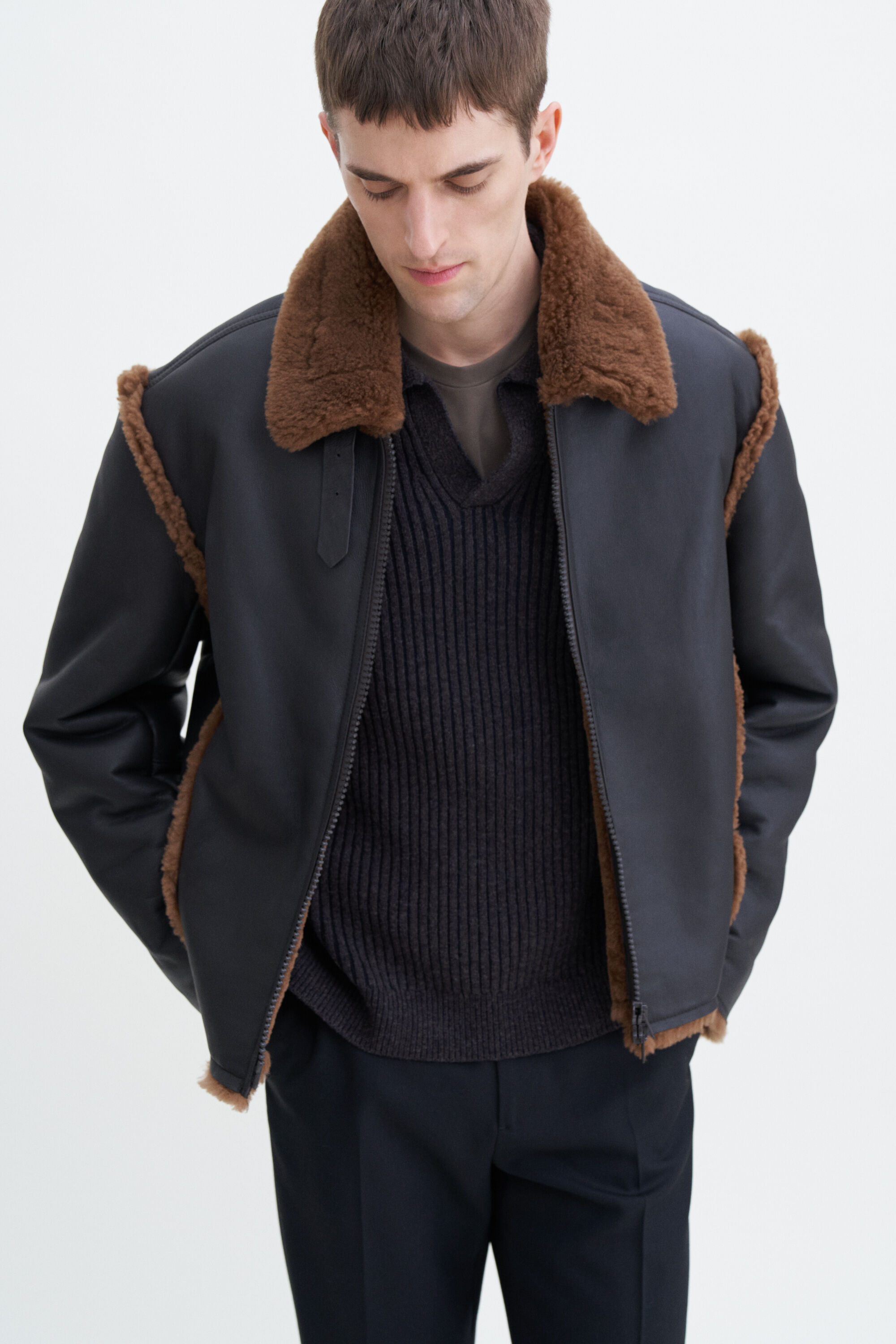 Aviator jacket fur online