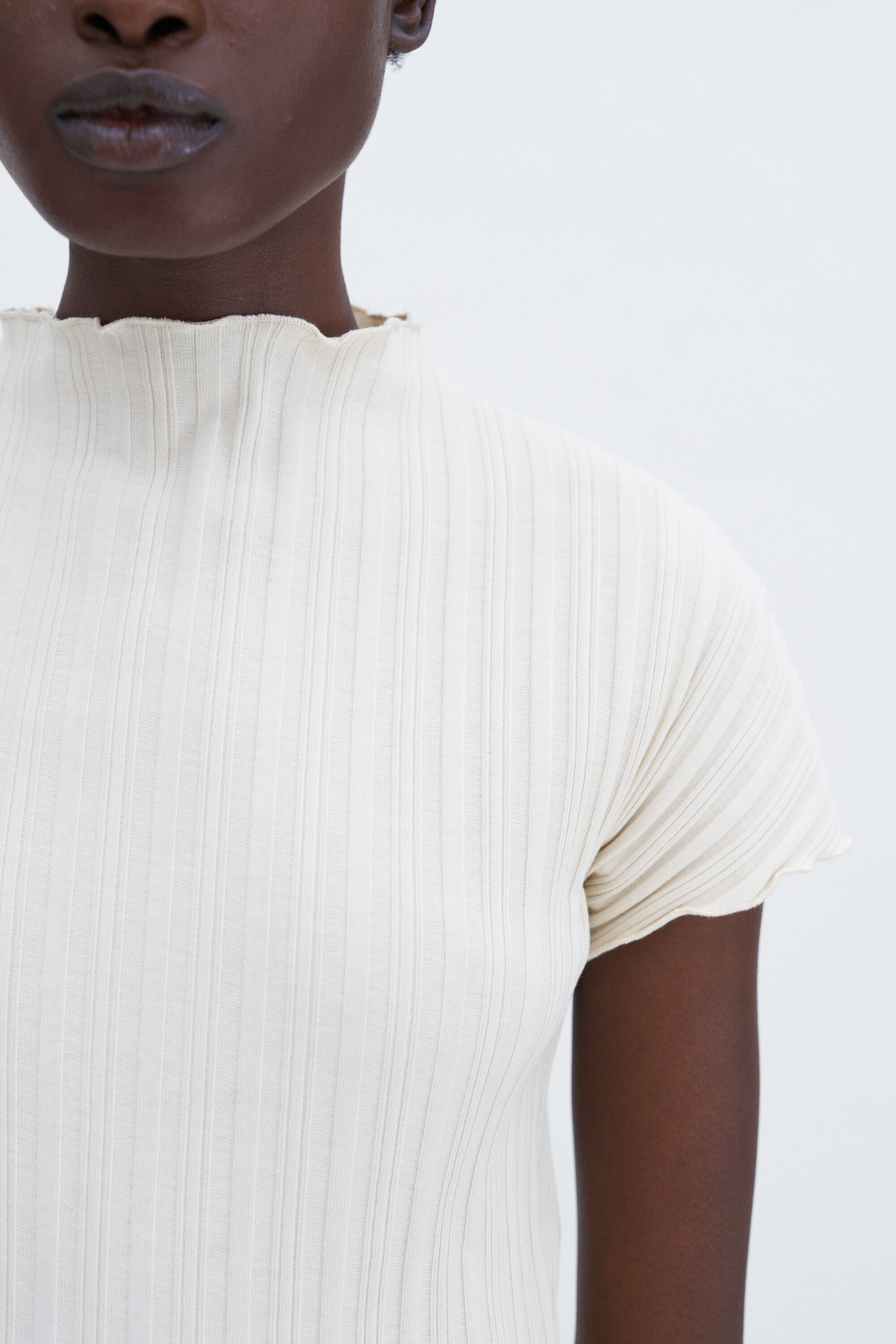 FILIPPA K 307190176 関税送料込 Rib Cap Sleeve Top - Weathered White | Filippa K