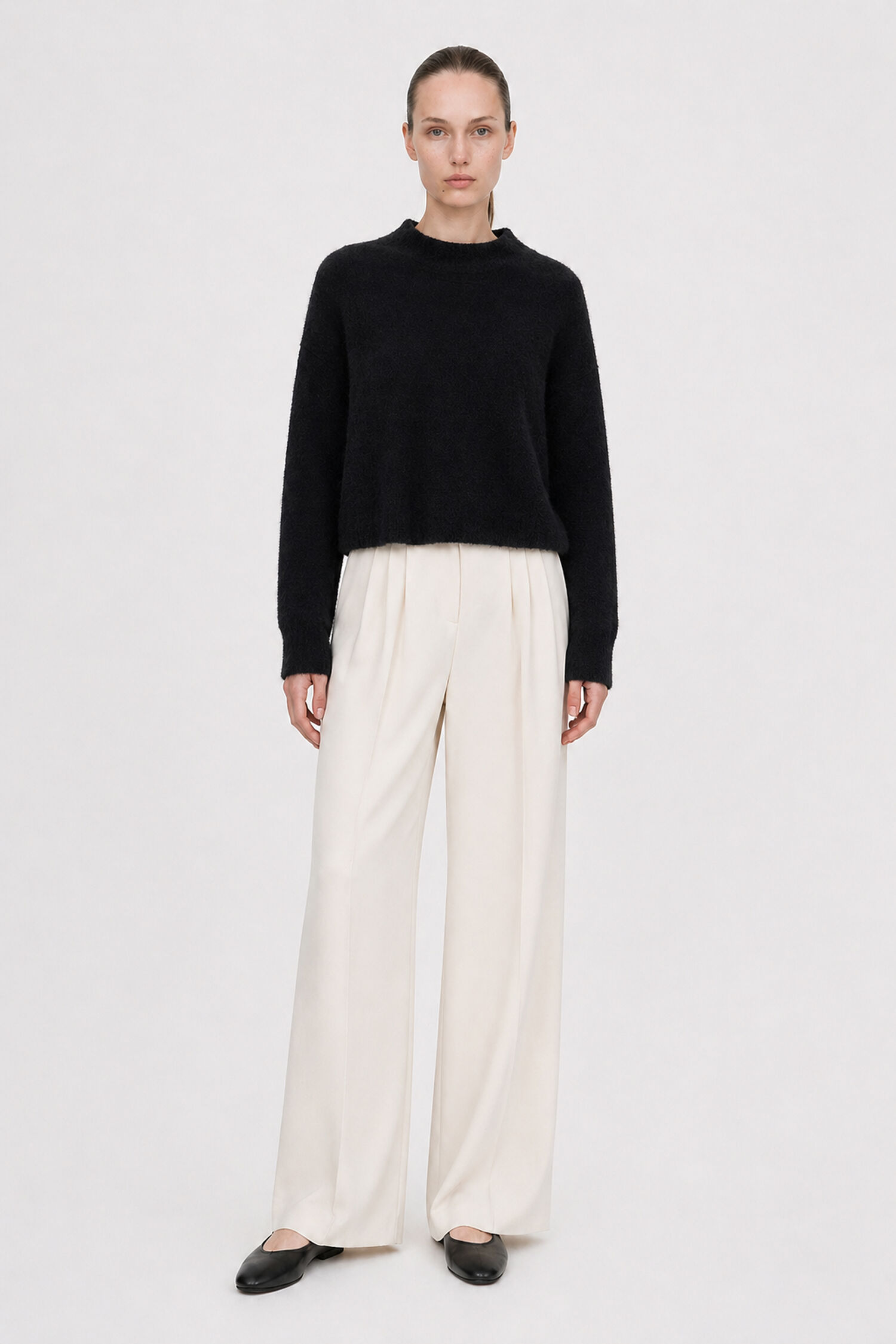 Mika Black Yak Funnelneck Sweater