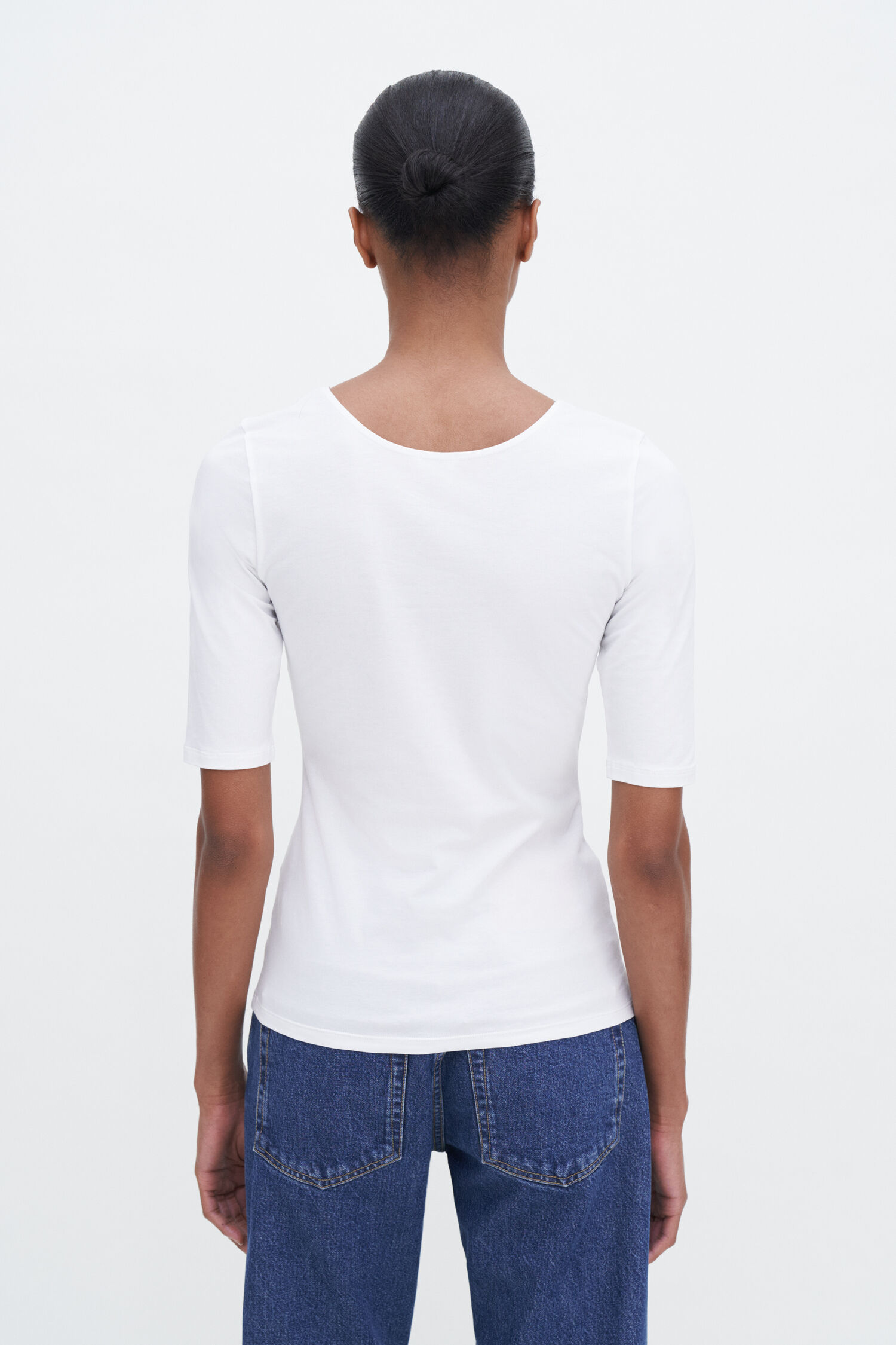 Cotton Stretch Scoop Neck Top