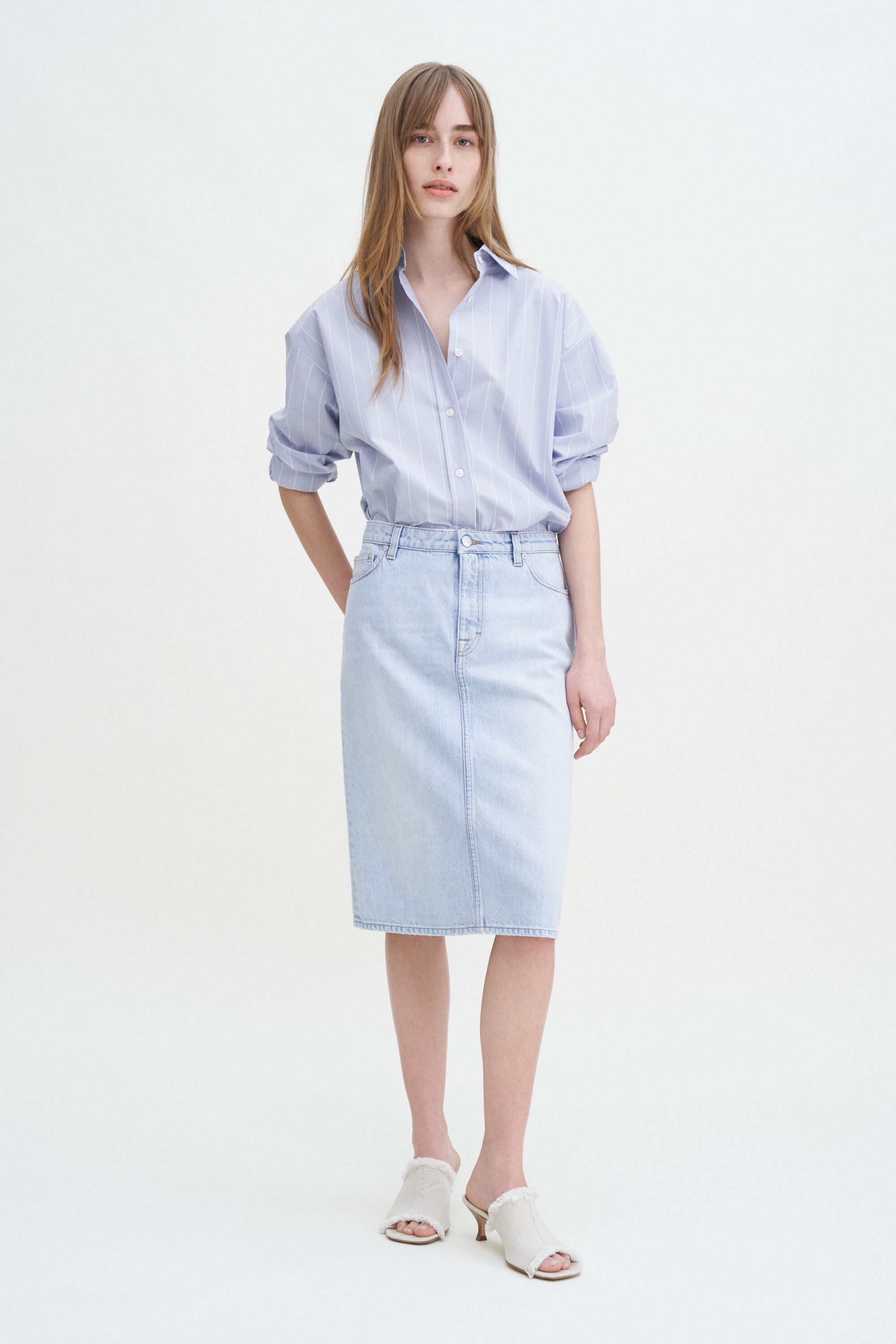 Denim Midi Skirt Light Blue Filippa K
