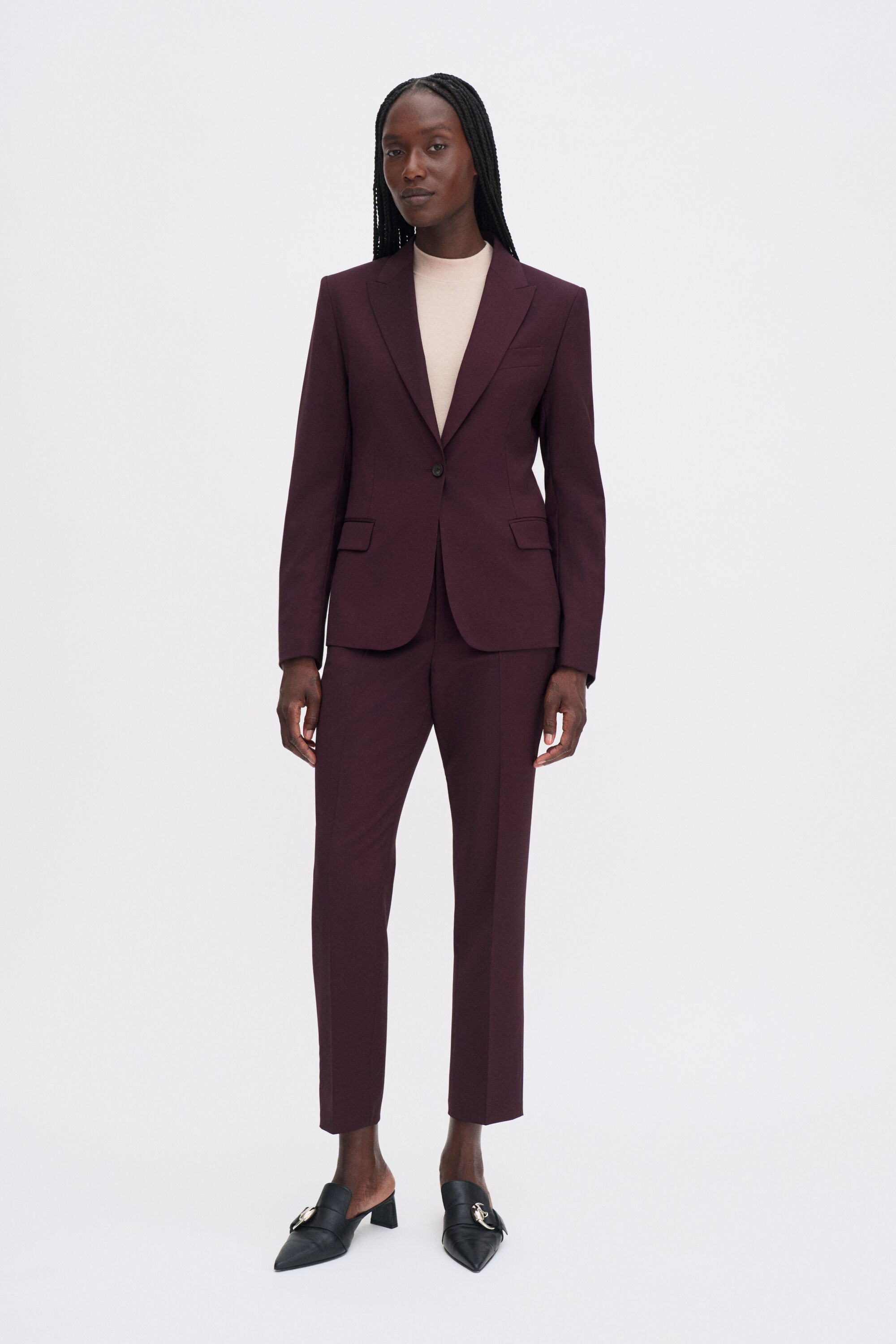 Sasha Cool Wool Blazer - Burgundy | Filippa K