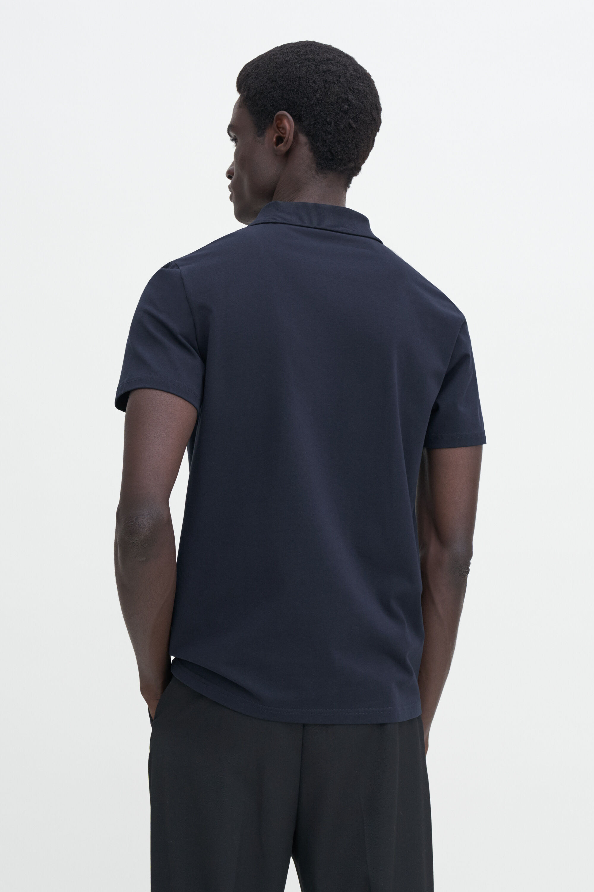 Stretch Cotton Polo T Shirt Navy Filippa K