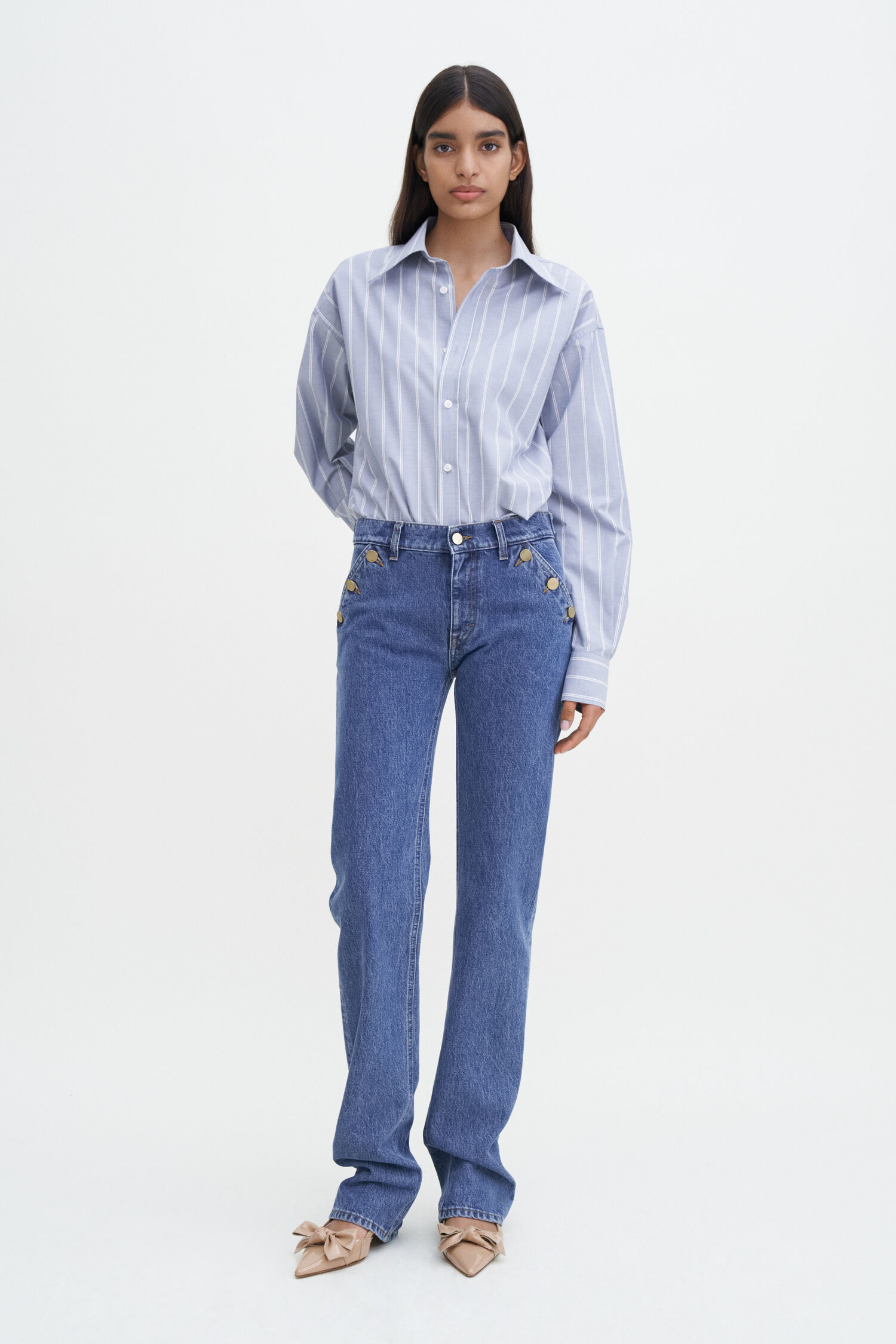 Classic Straight Jeans - Washed Mid Blue | Filippa K