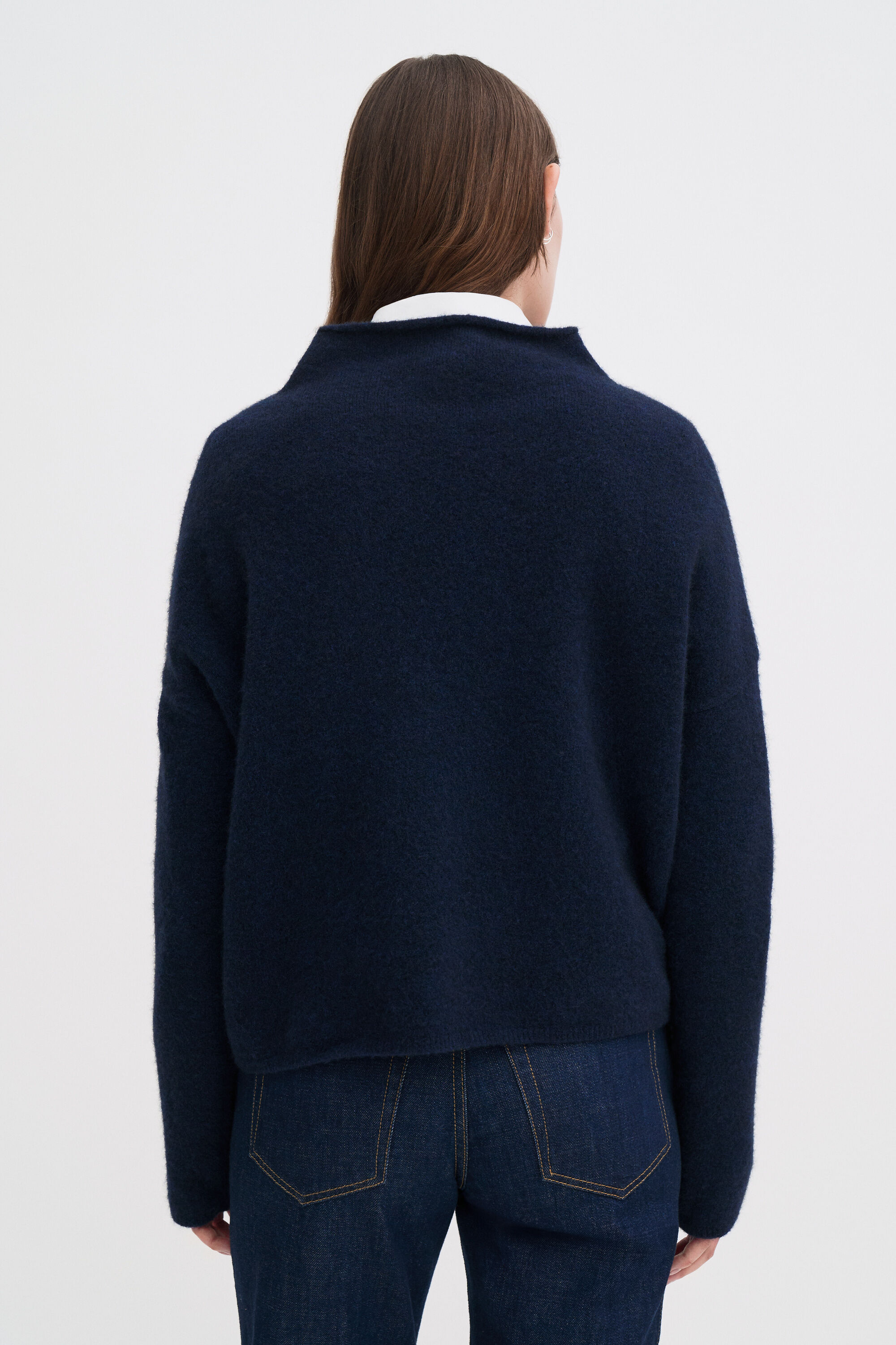 Mika Yak Funnelneck Sweater - Navy | FILIPPA K