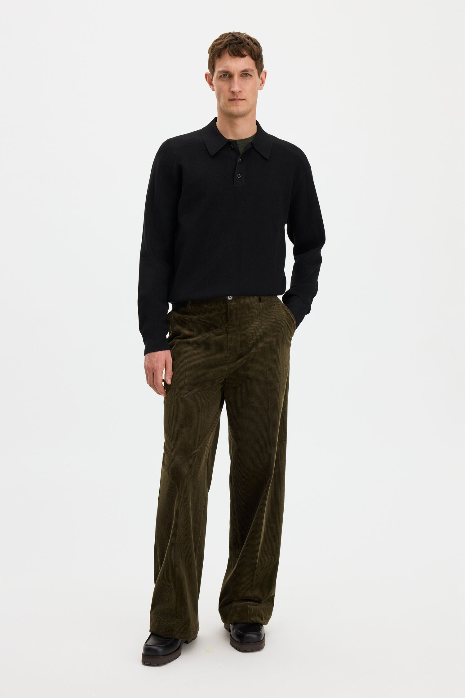 Textured Knit Polo Shirt