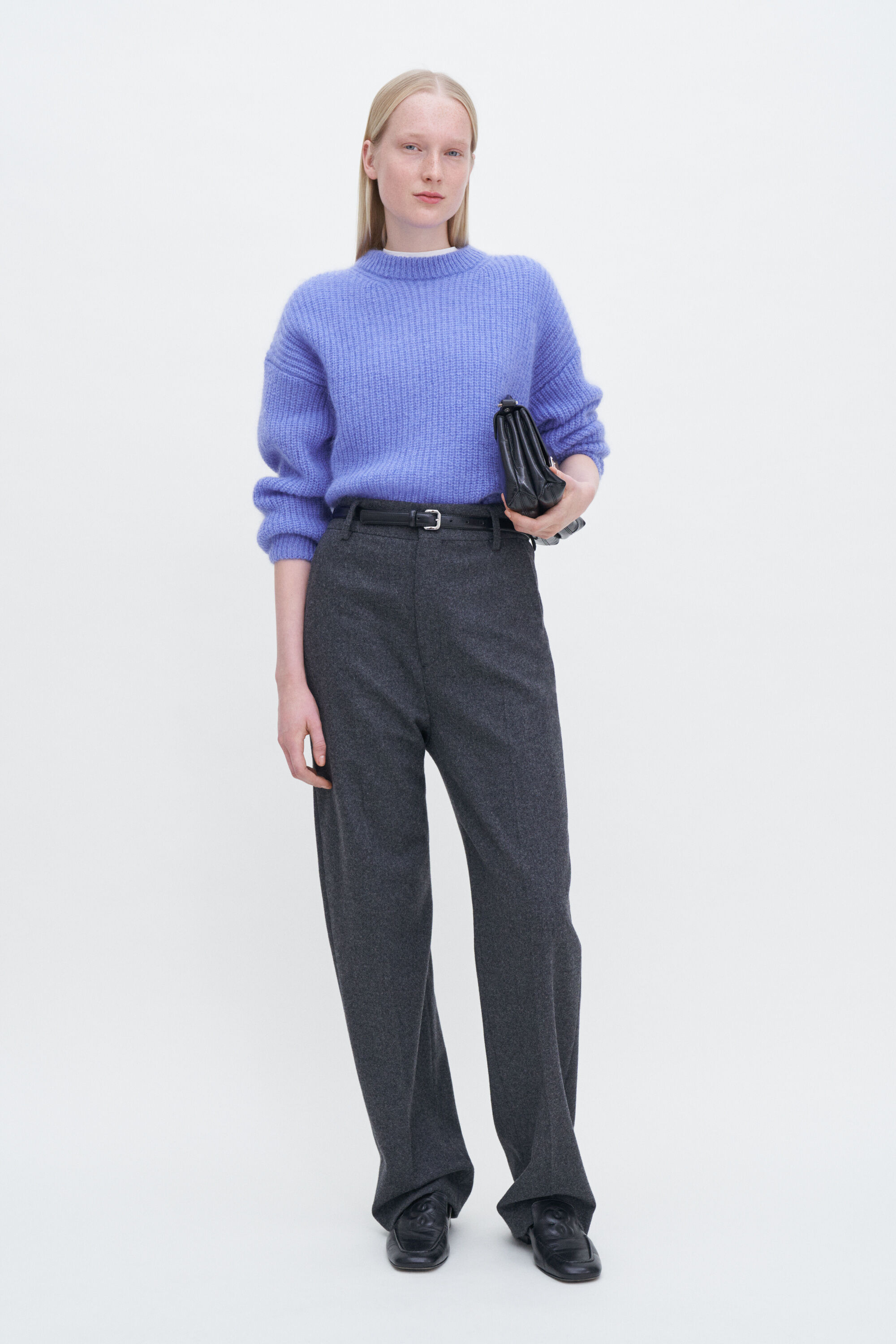 Ribbed Mohair Sweater - Coral Blue | Filippa K Ribbed Mohair Sweater - Coral Blue | Filippa K
