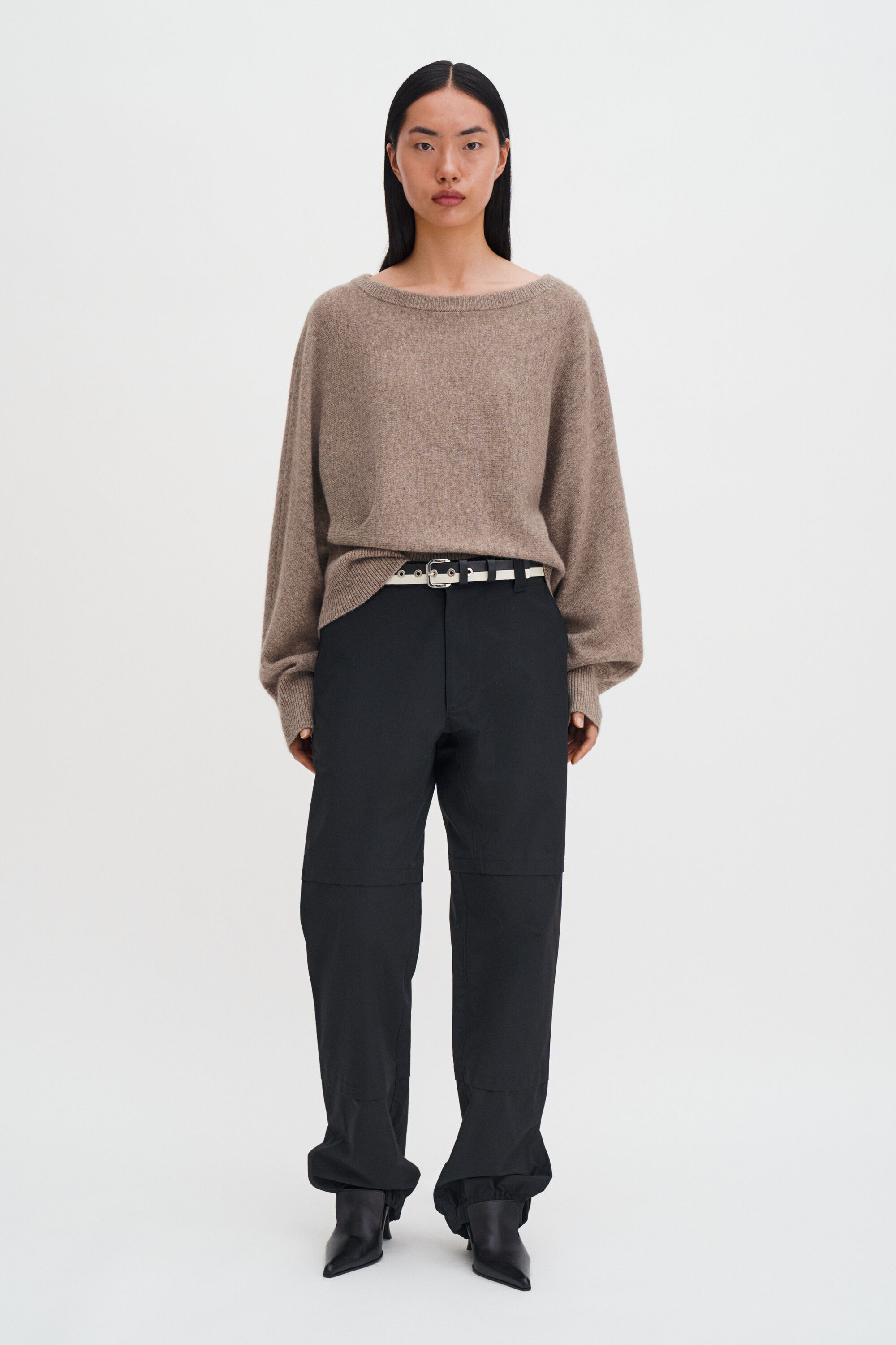 Wool Yak Boatneck Sweater - Taupe Beige | FILIPPA K