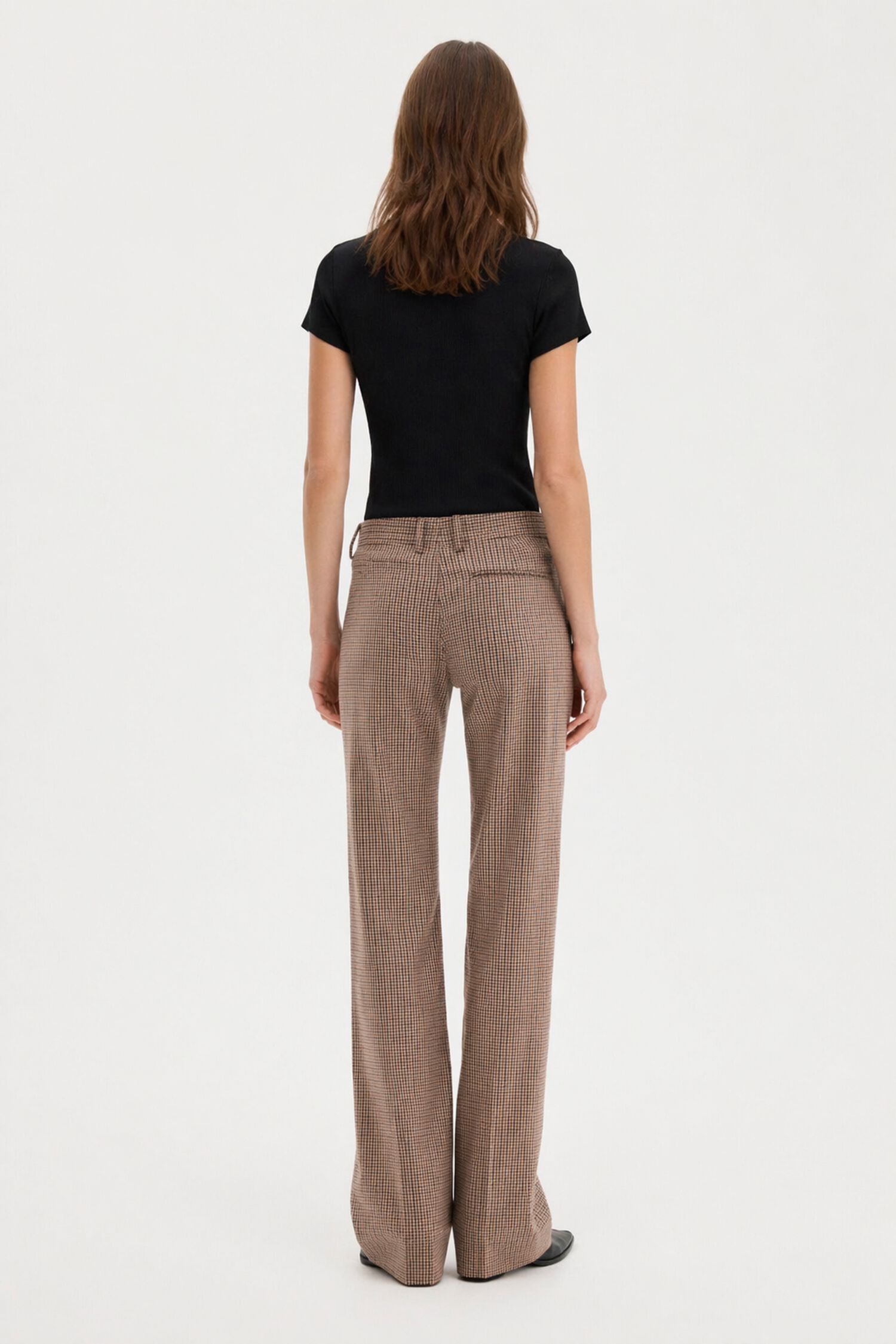 Bootcut Check Trousers