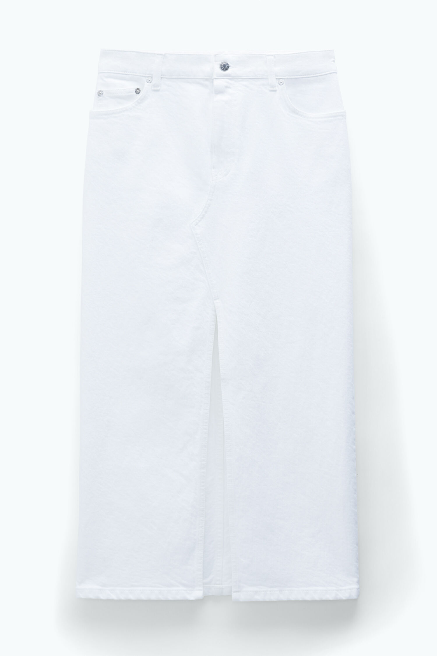 Long Slit Denim Skirt Washed White Filippa K