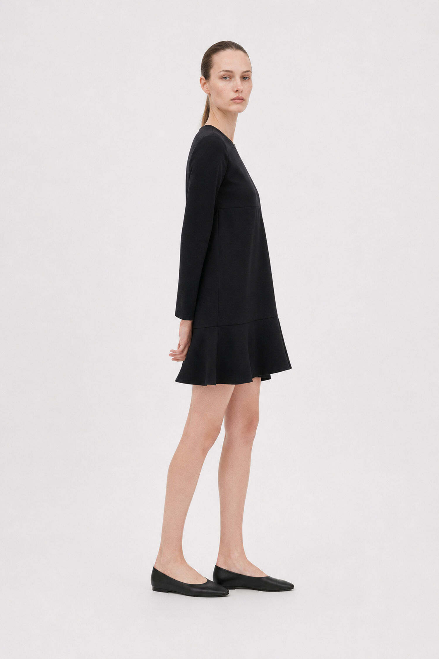 Triacetate Long sleeve Dress - Black | FILIPPA K