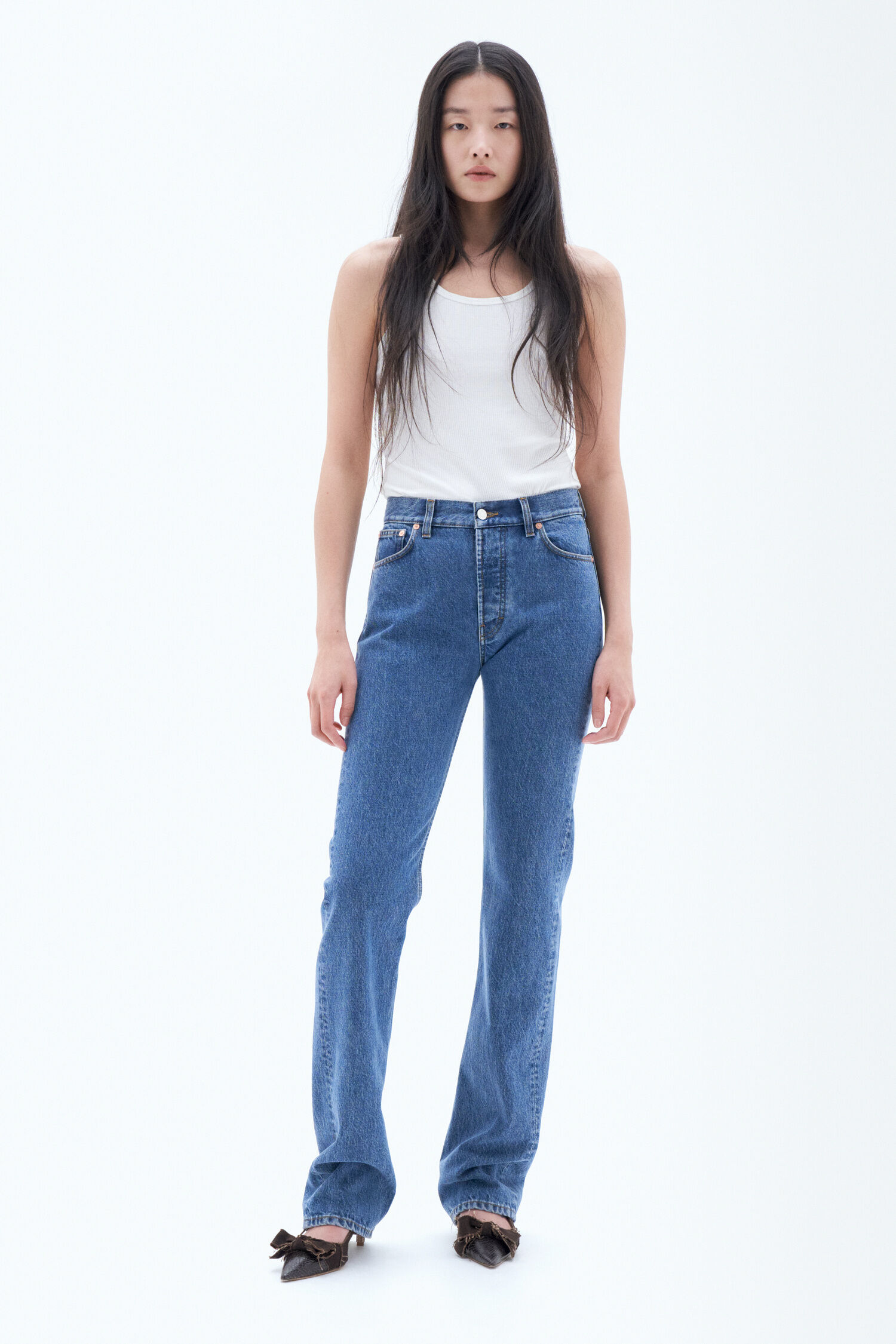93 Straight Jeans - Washed Mid Blue | Filippa K