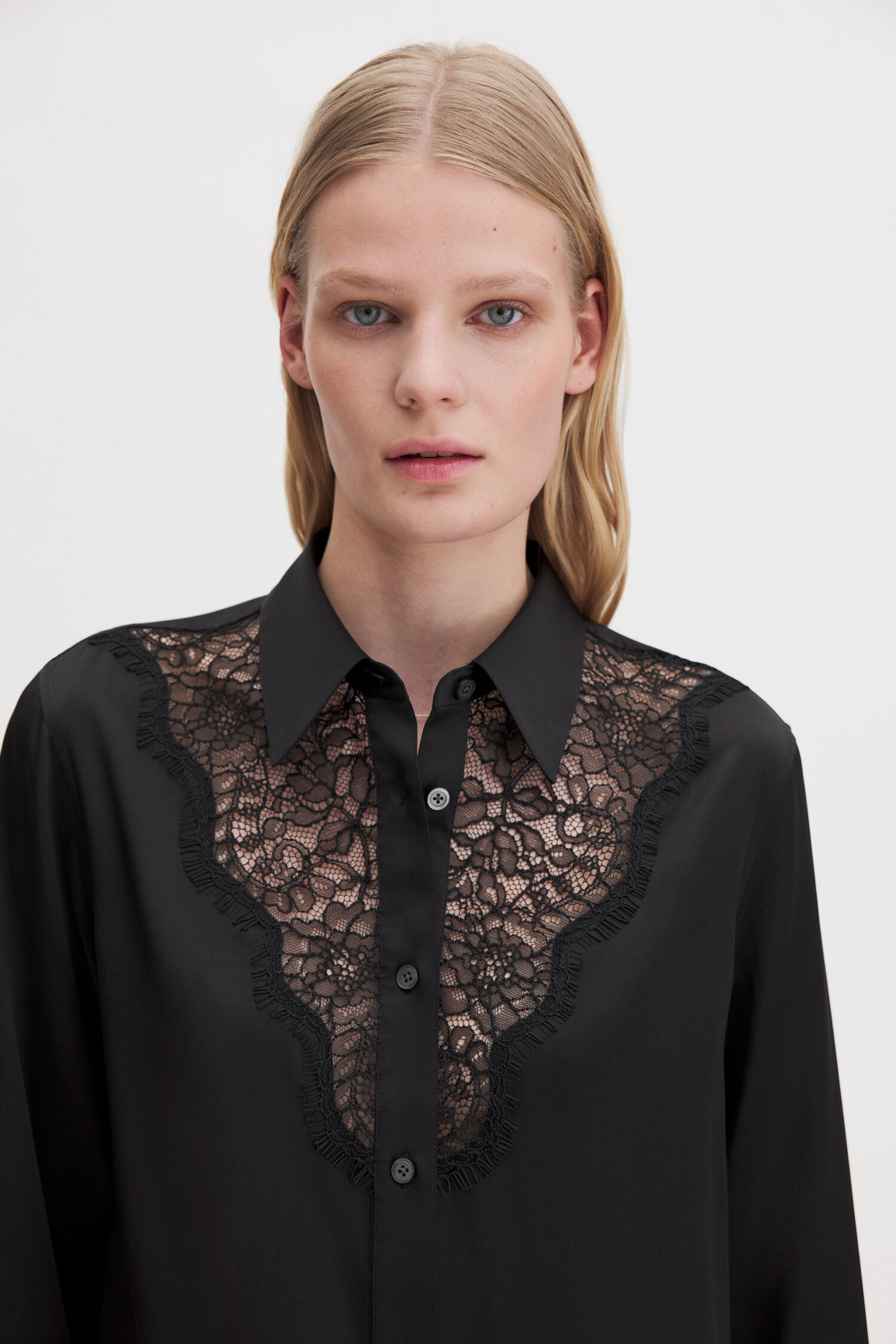 V-Detail Lace Shirt