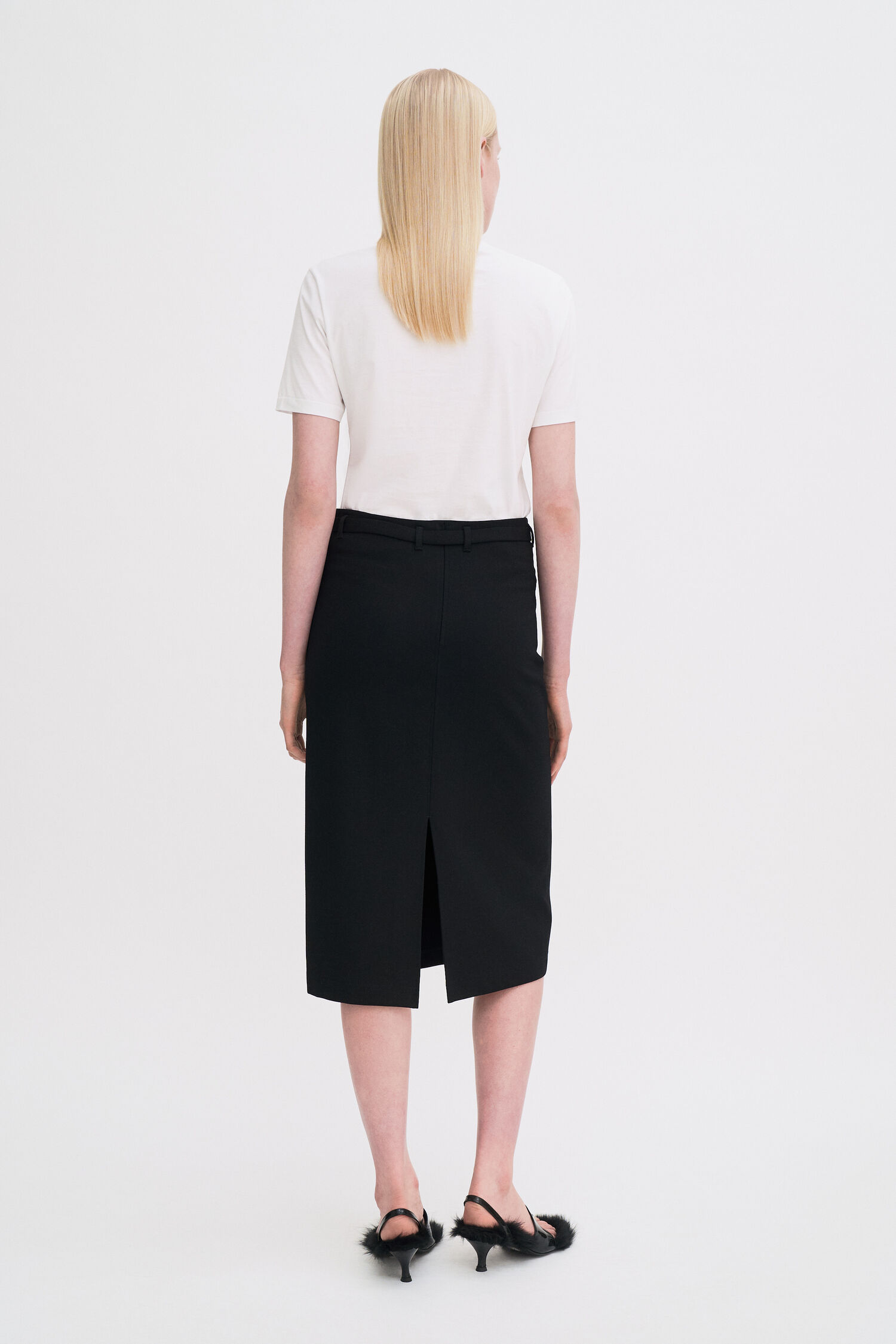 Belted Jersey Skirt
