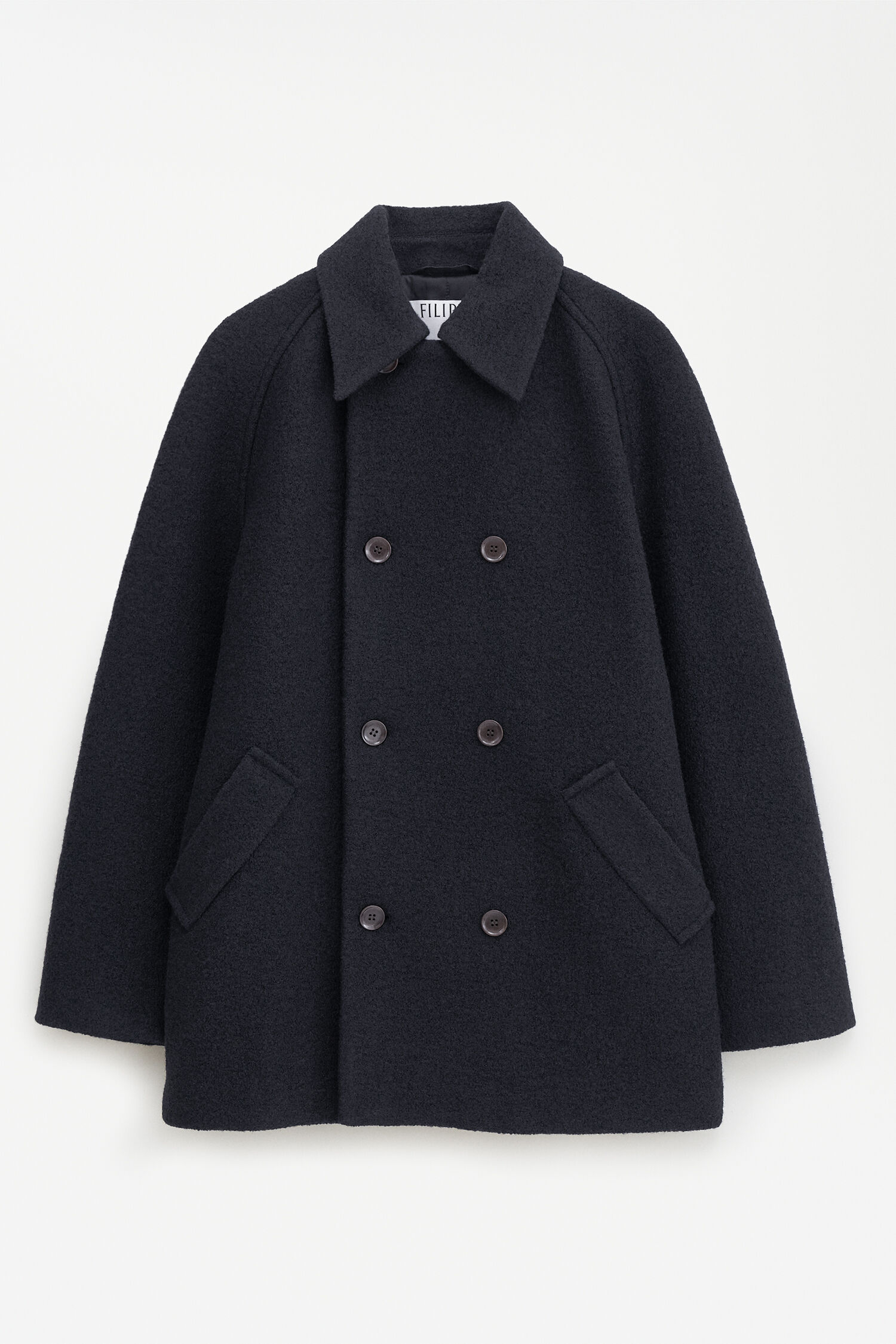 Double Breasted Boiled Wool Jacket Black Filippa K