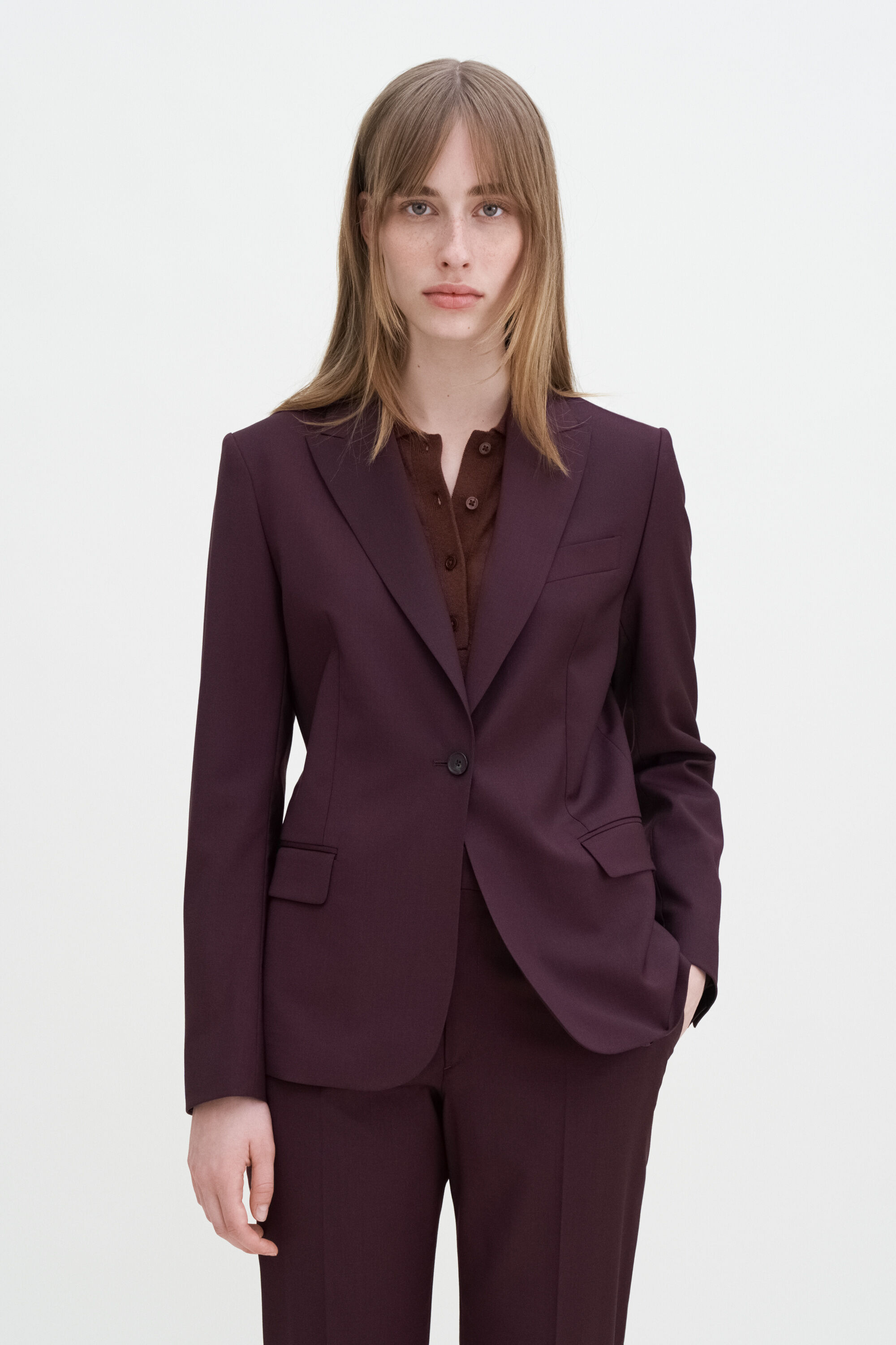 Burgundy wool blazer new arrivals
