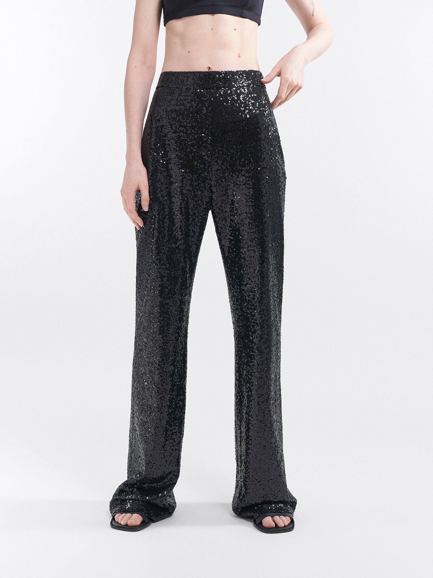 Sequined trousers  Black  Ladies  HM IN