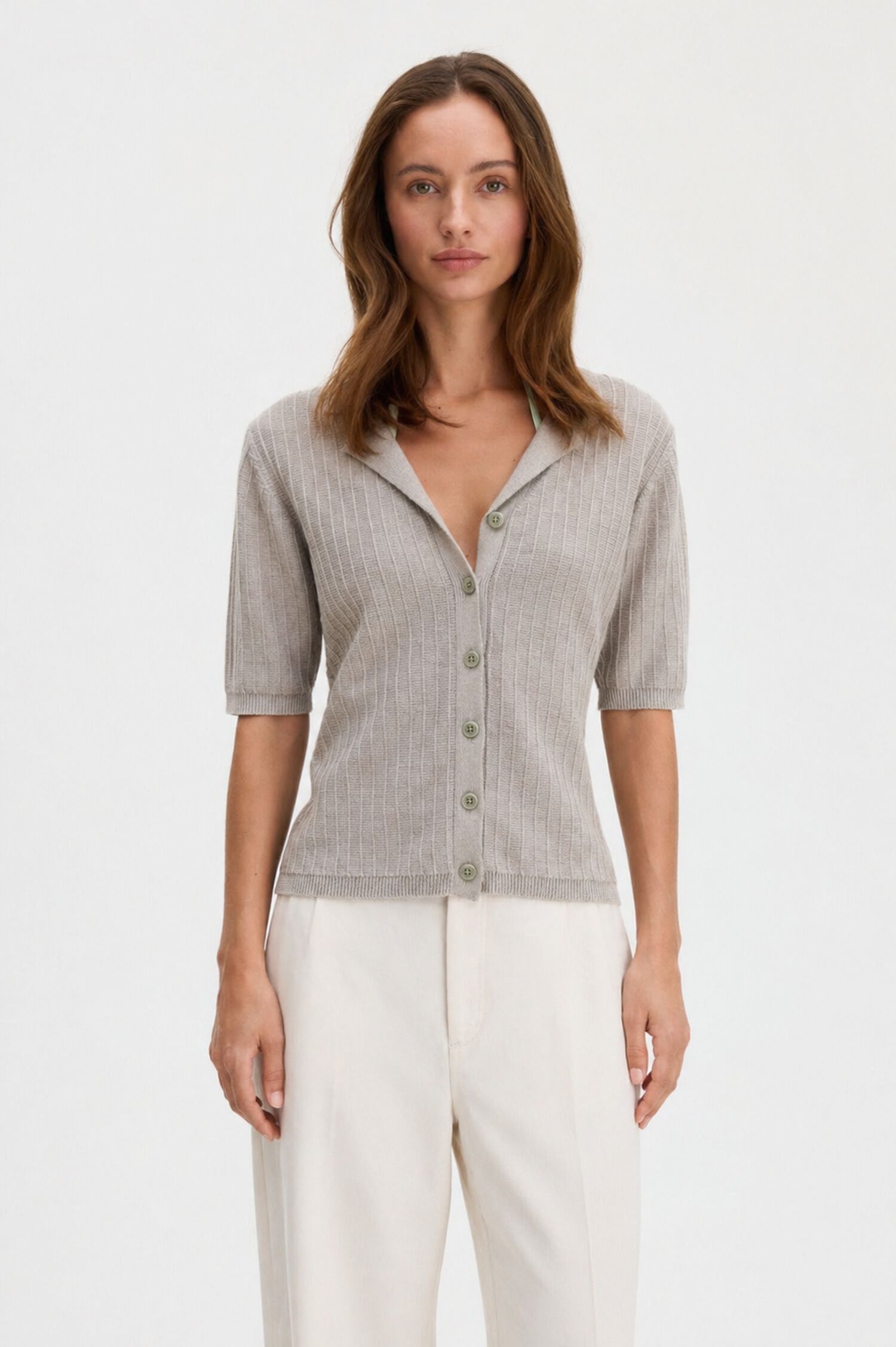 Shortsleeve Collar Cardigan