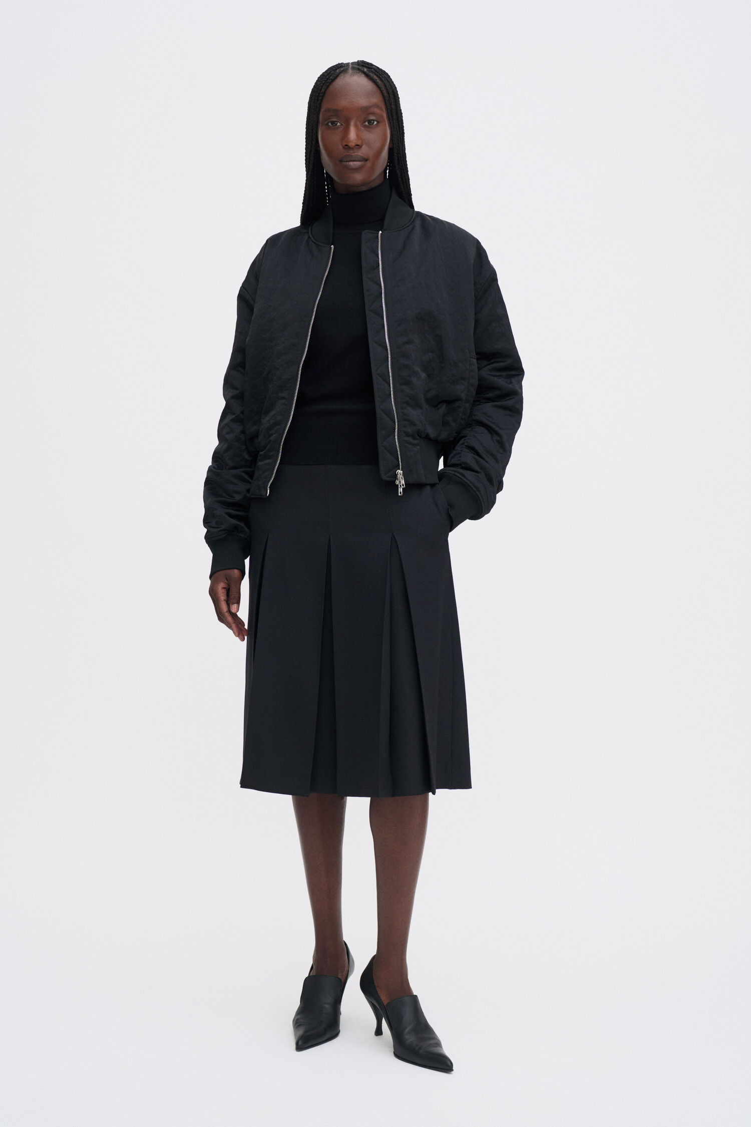 Pleated Wool Skirt