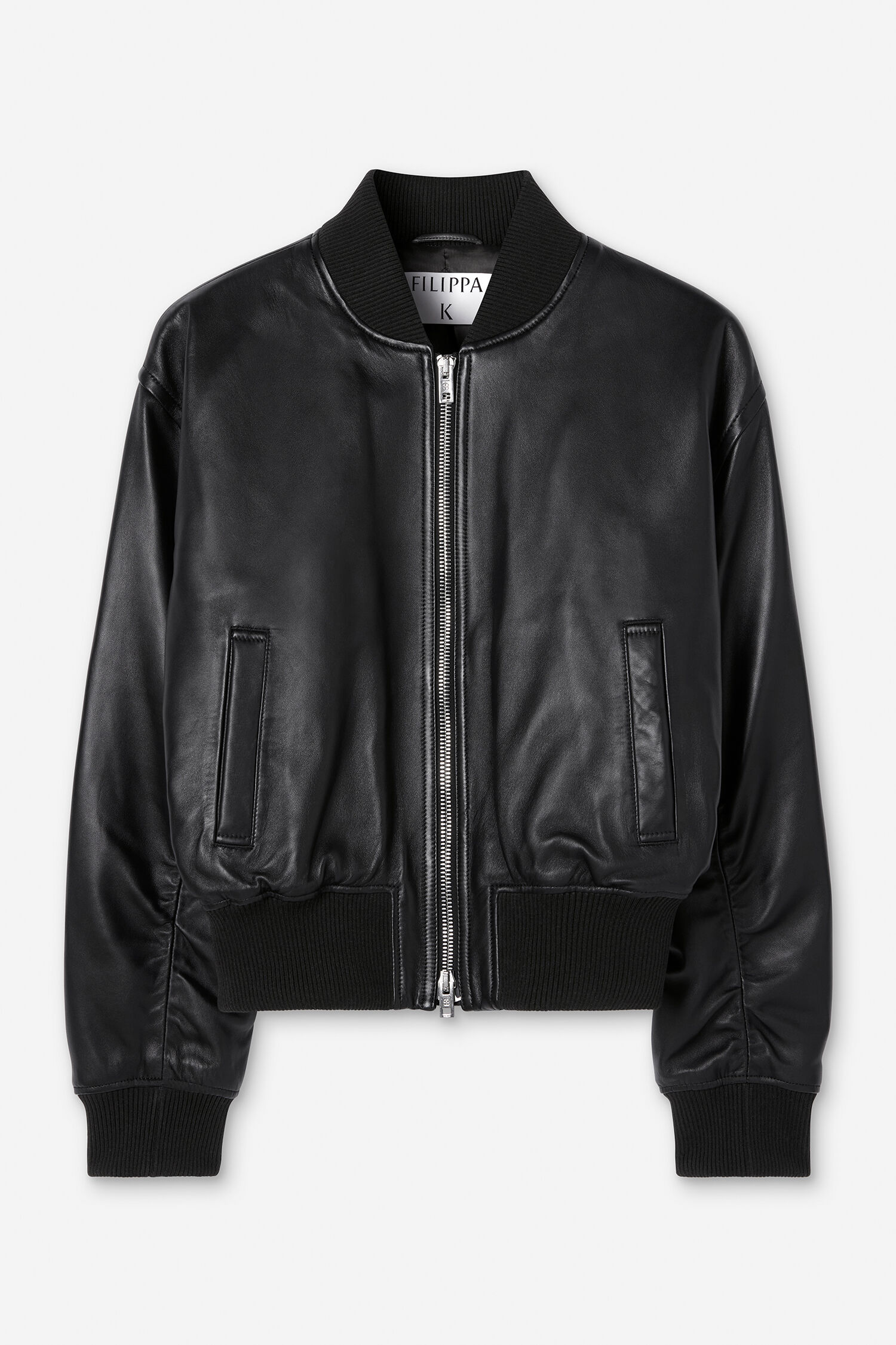 Leather Zip Jacket - Black | FILIPPA K