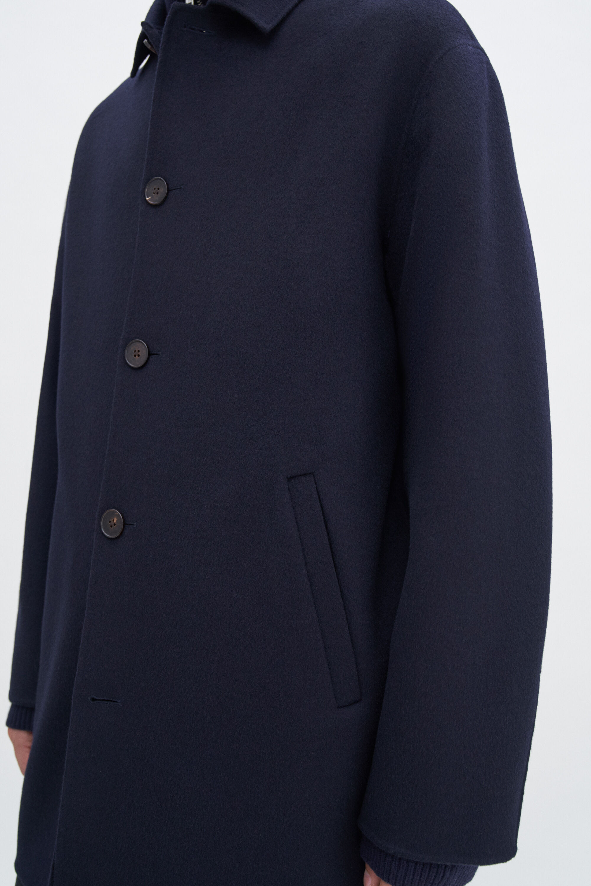 Mens blue wool overcoat store