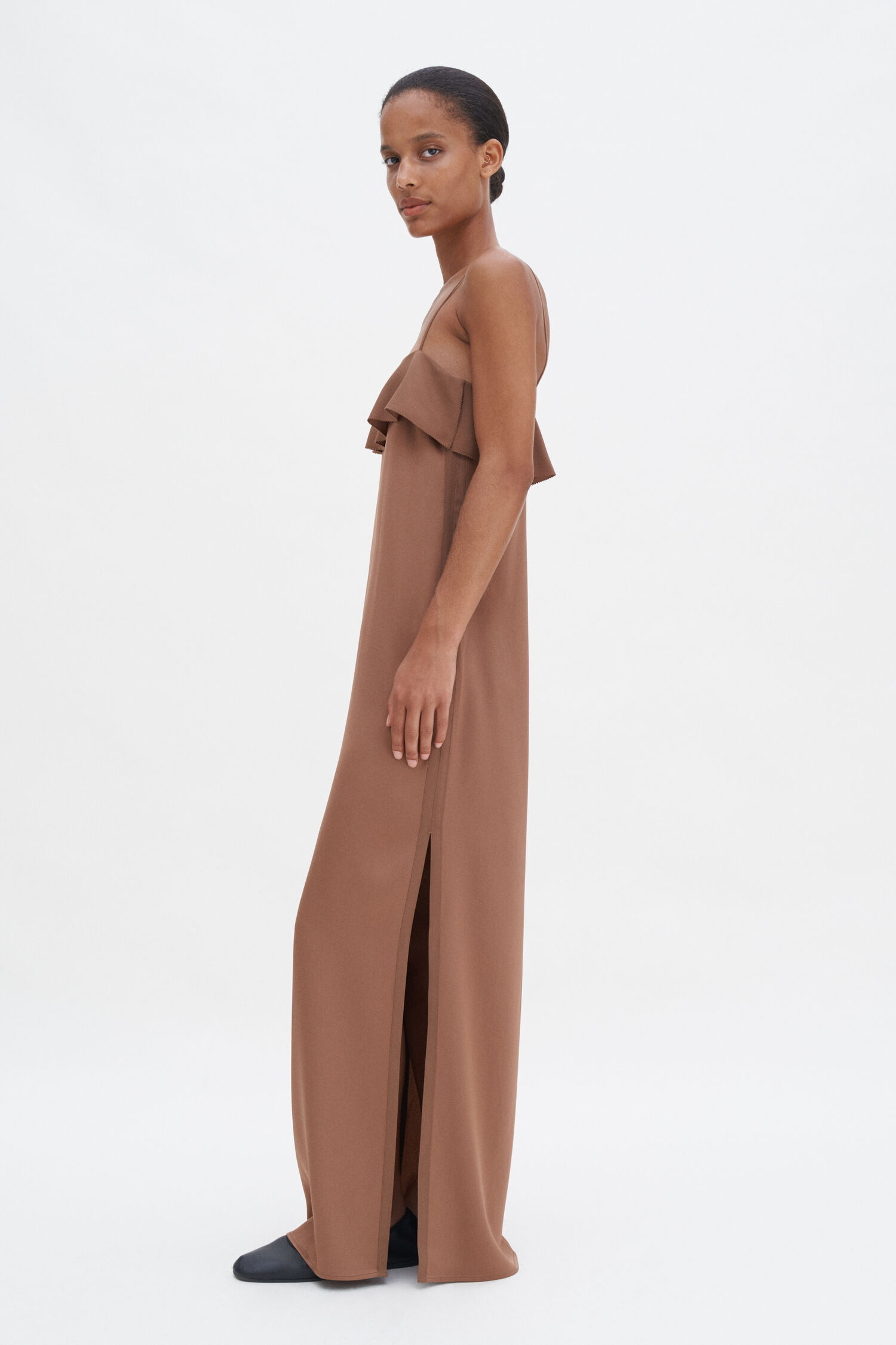 Fluid Draped Strap Dress