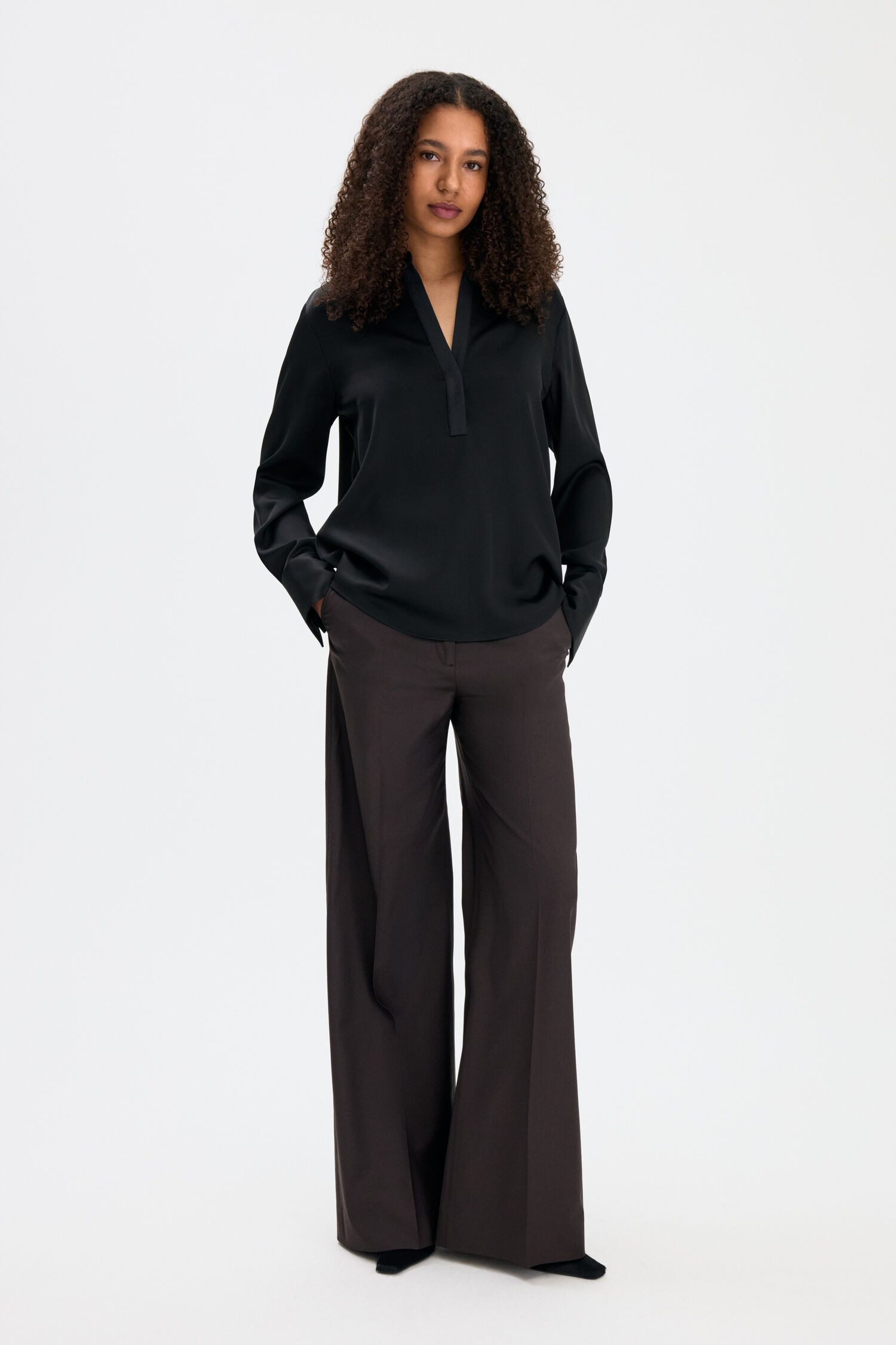 Half Placket Collar Blouse