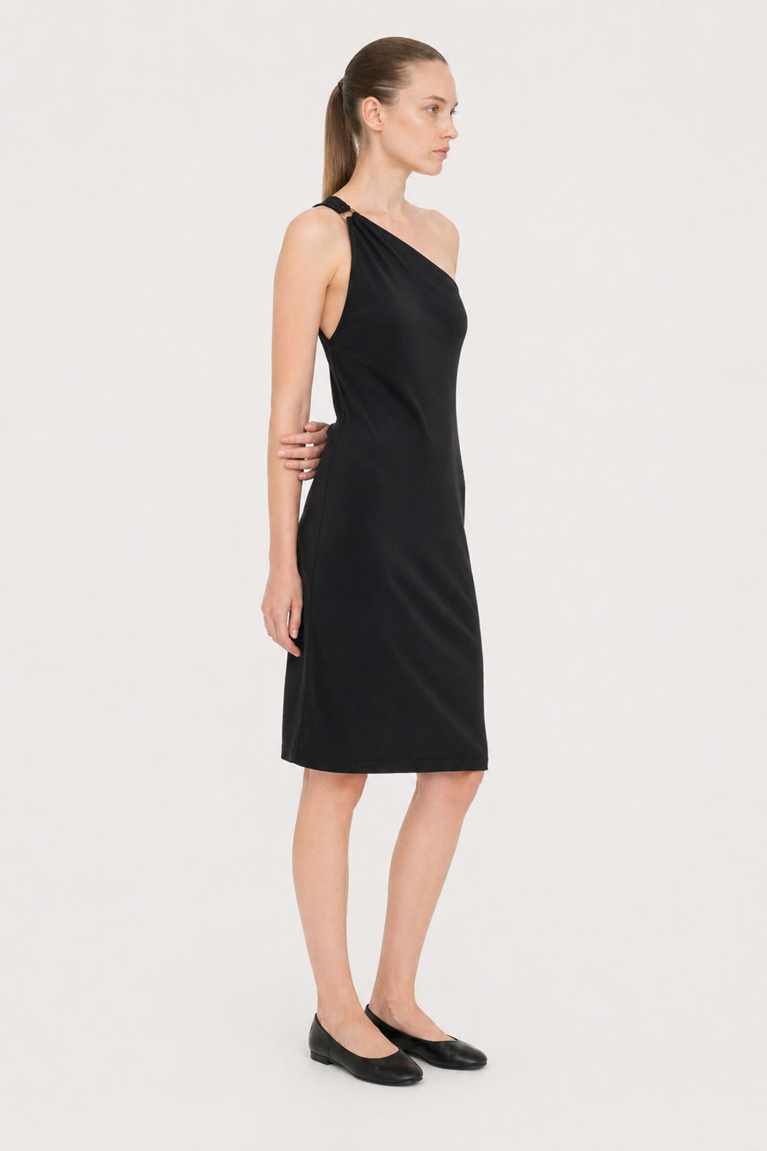 One Shoulder Jersey Dress