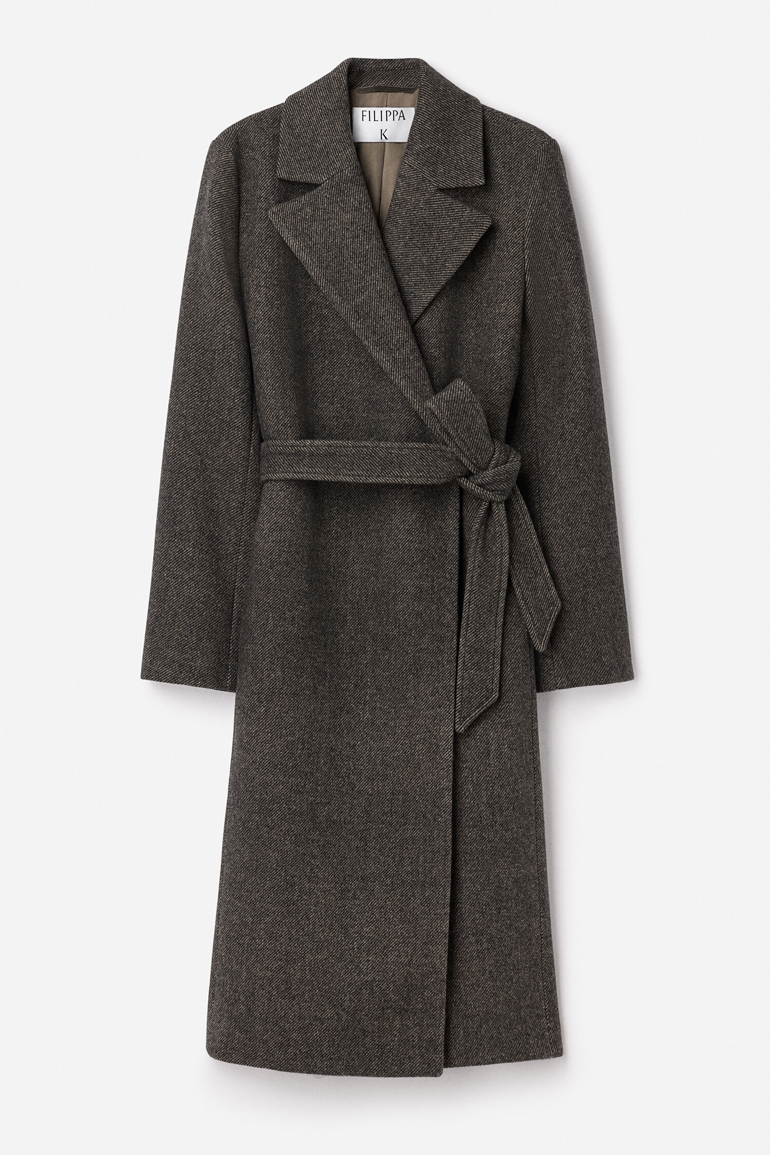 Charlotte Twill Belted Coat - Driftwood | FILIPPA K