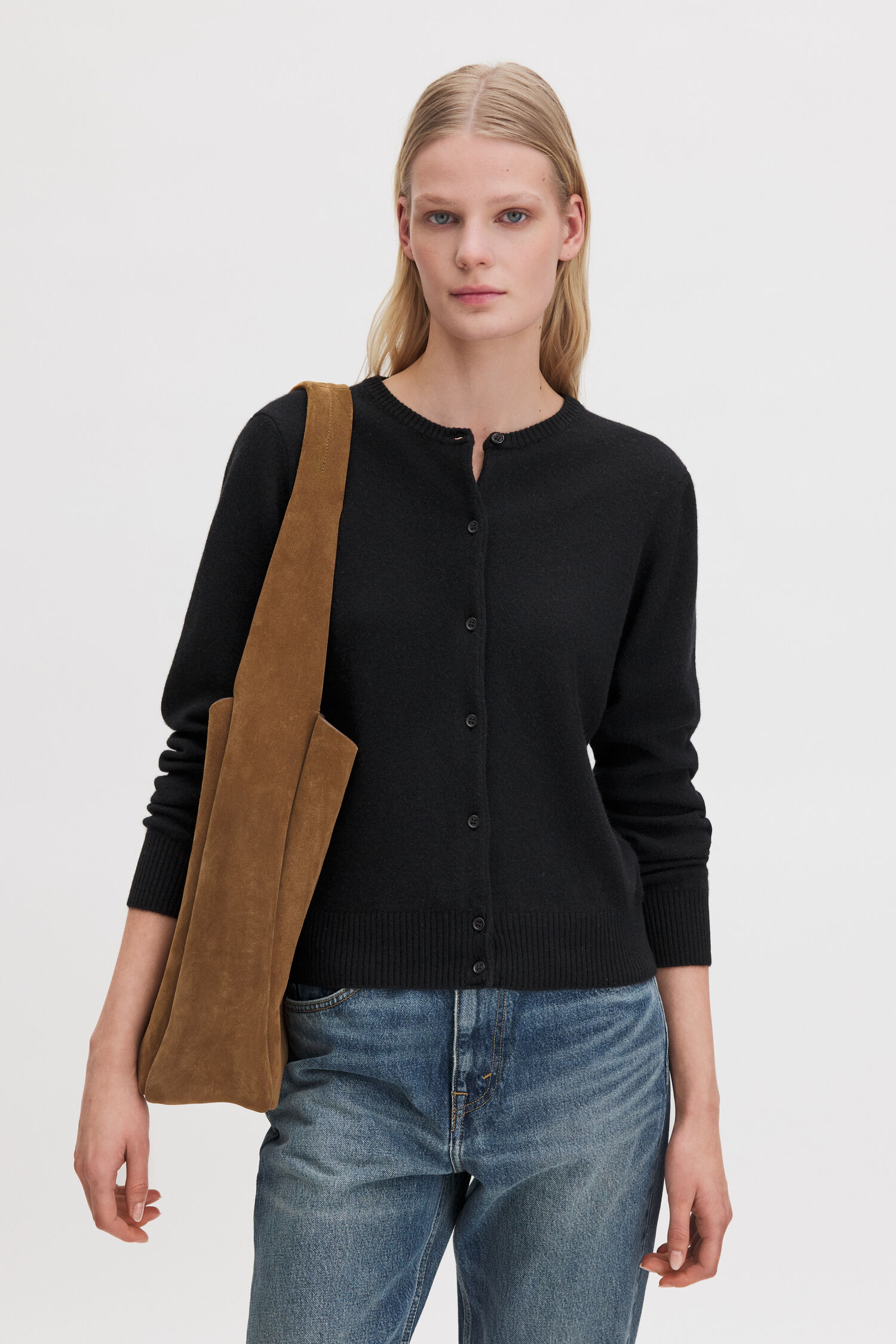 Cashmere Crewneck Cardigan