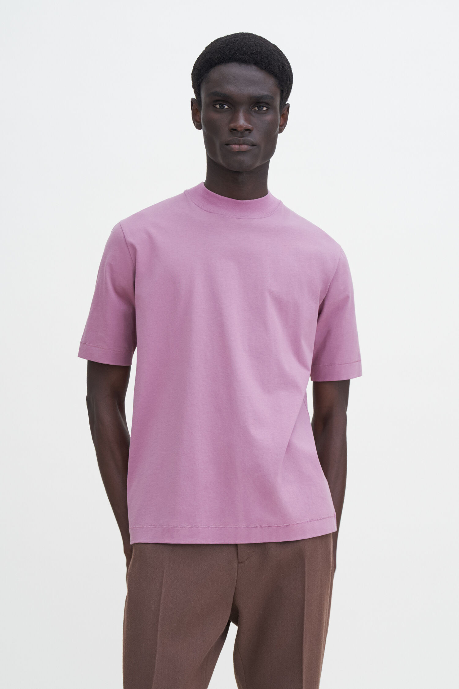 Mock Neck Cotton Tee
