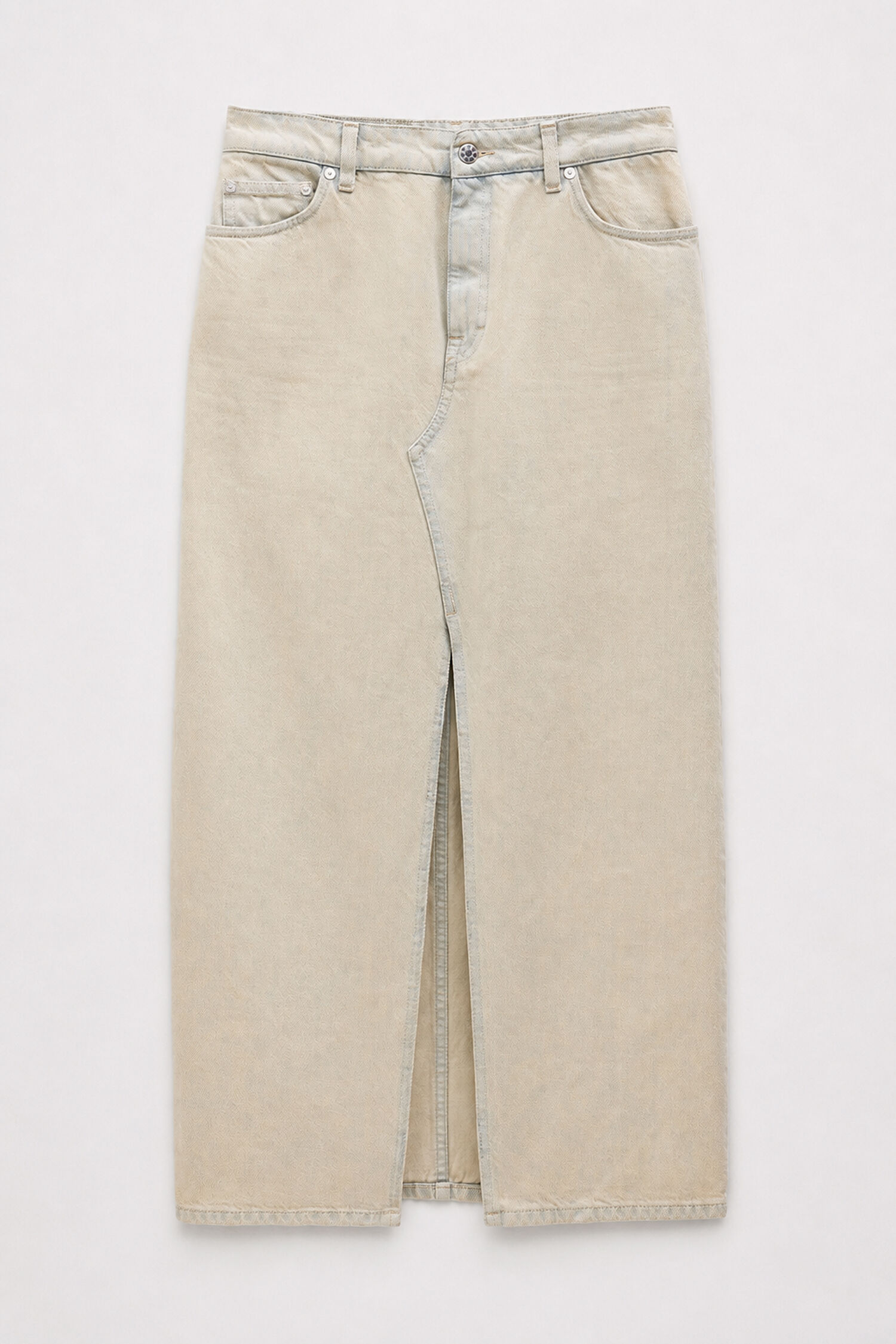 Long Slit Denim Skirt