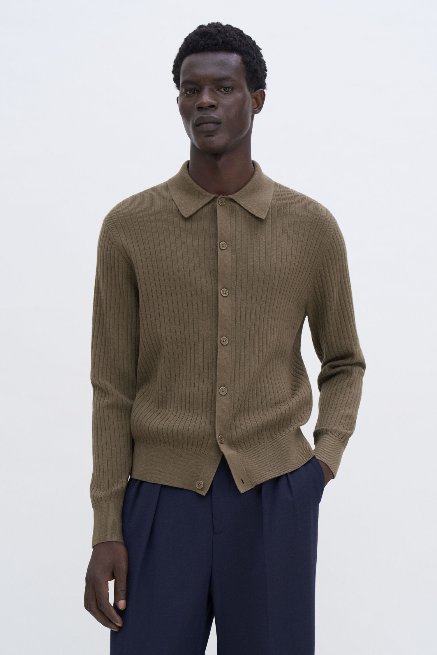 Cotton Merino Knit Shirt