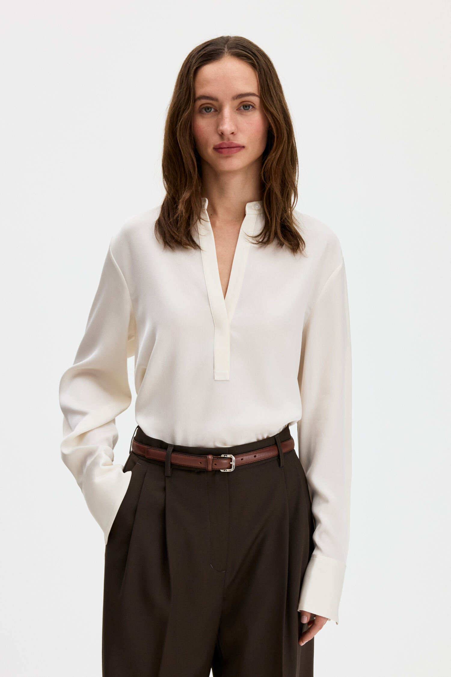 Half Placket Collar Blouse
