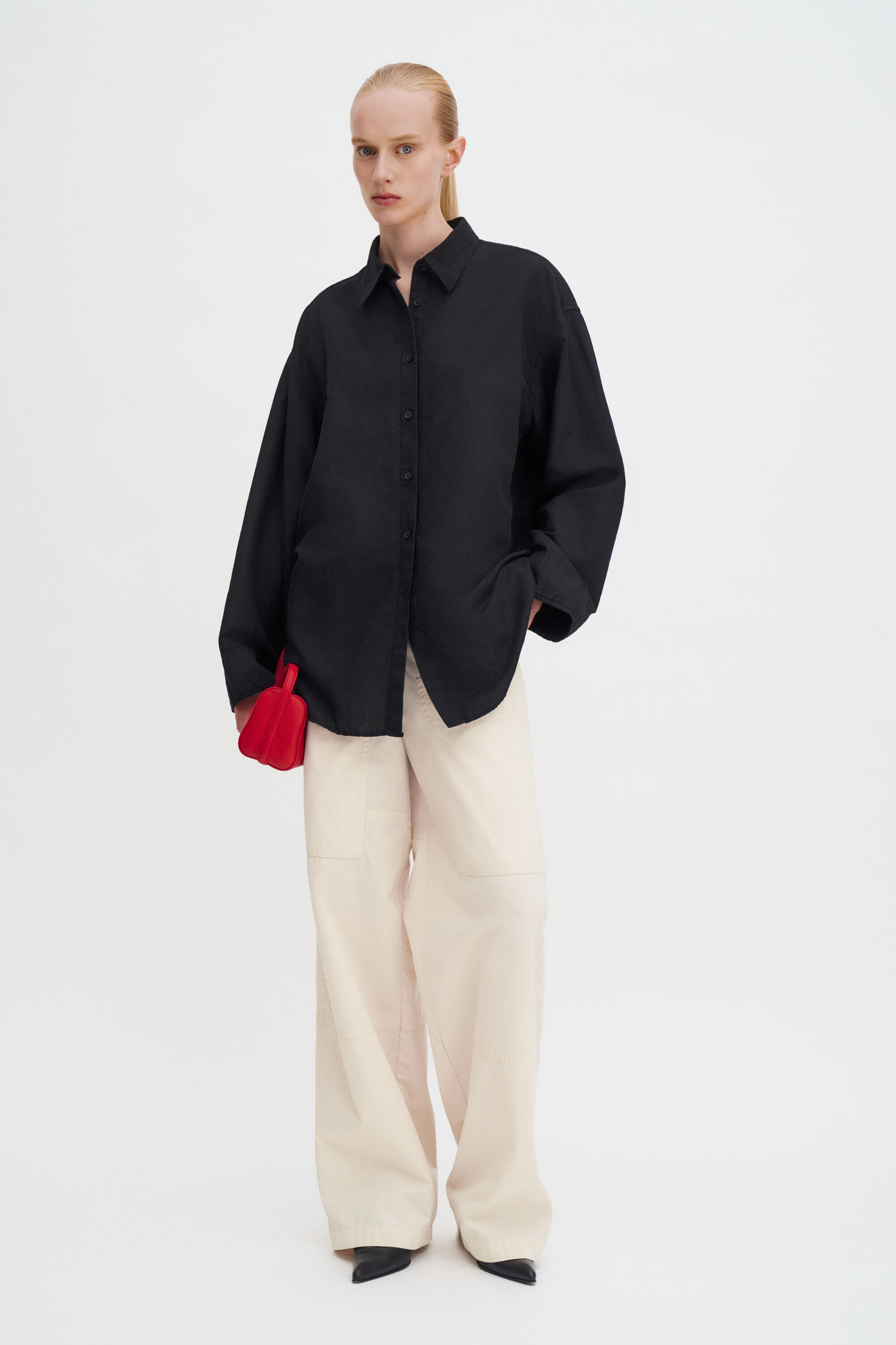 Sandie Linen Shirt - Black | FILIPPA K