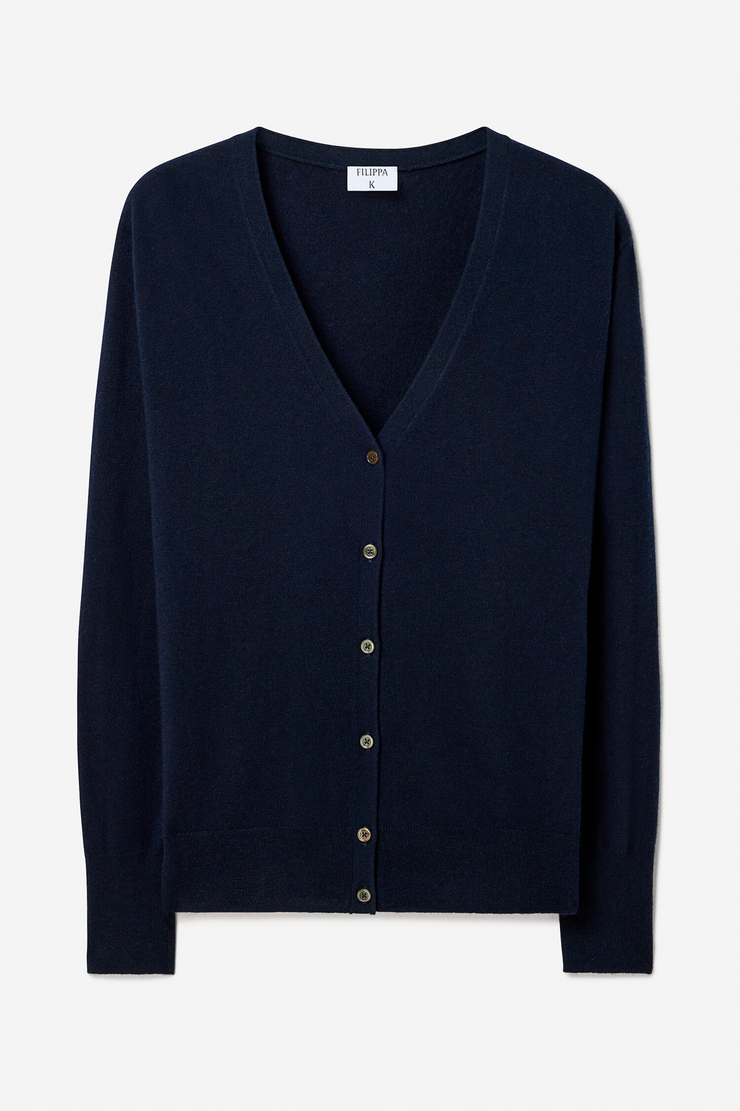 Silk Mix V-Neck Cardigan - Navy | FILIPPA K