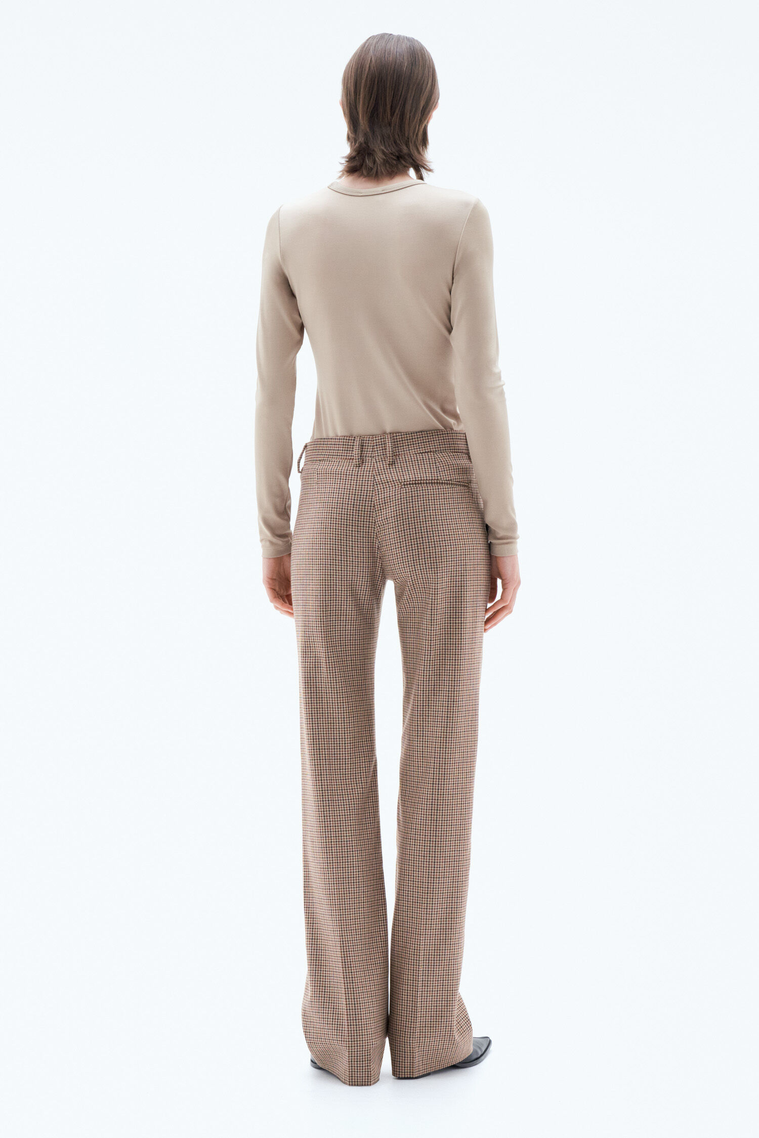 Bootcut Check Trousers